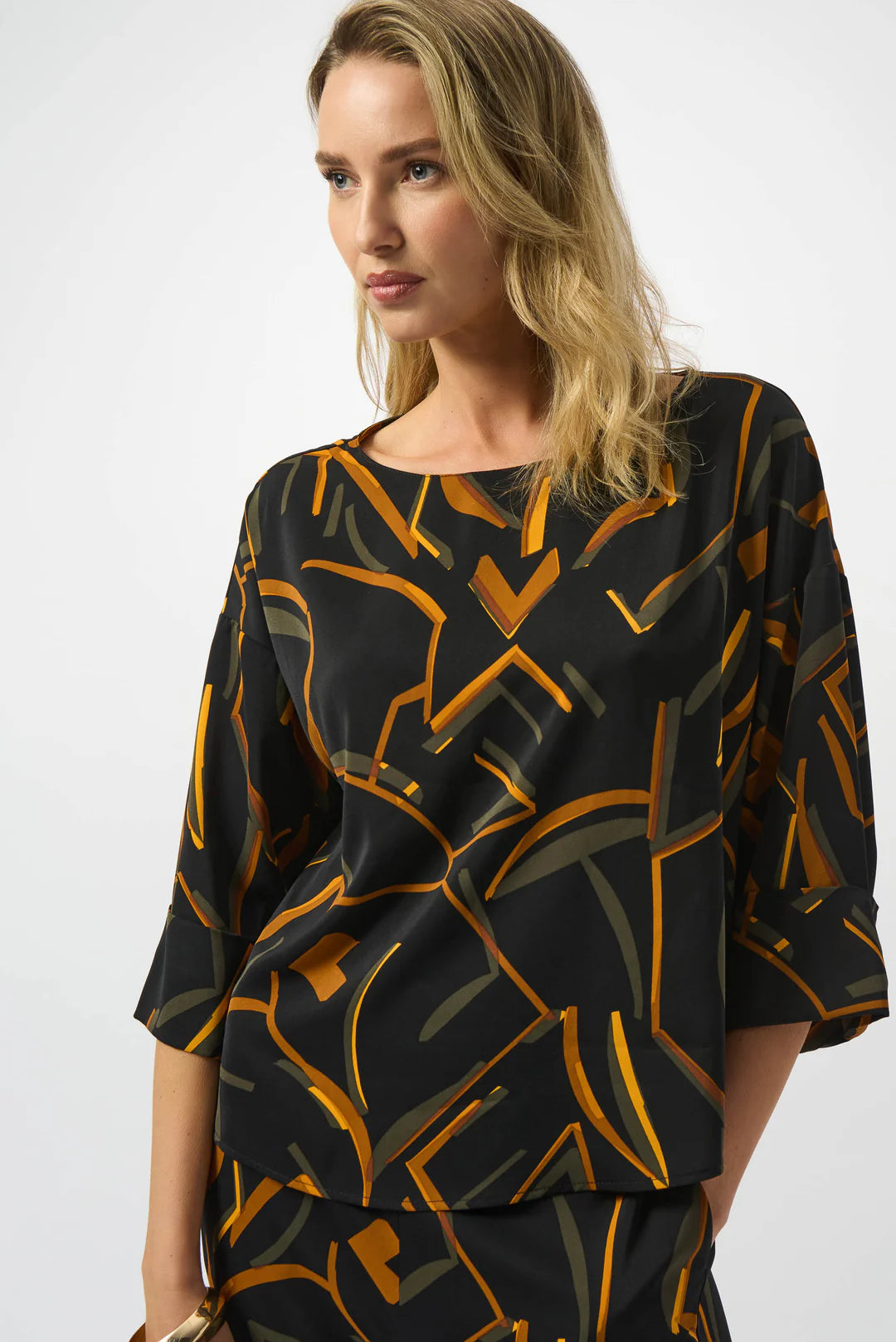 Joseph Ribkoff Geometric Print Boxy Top