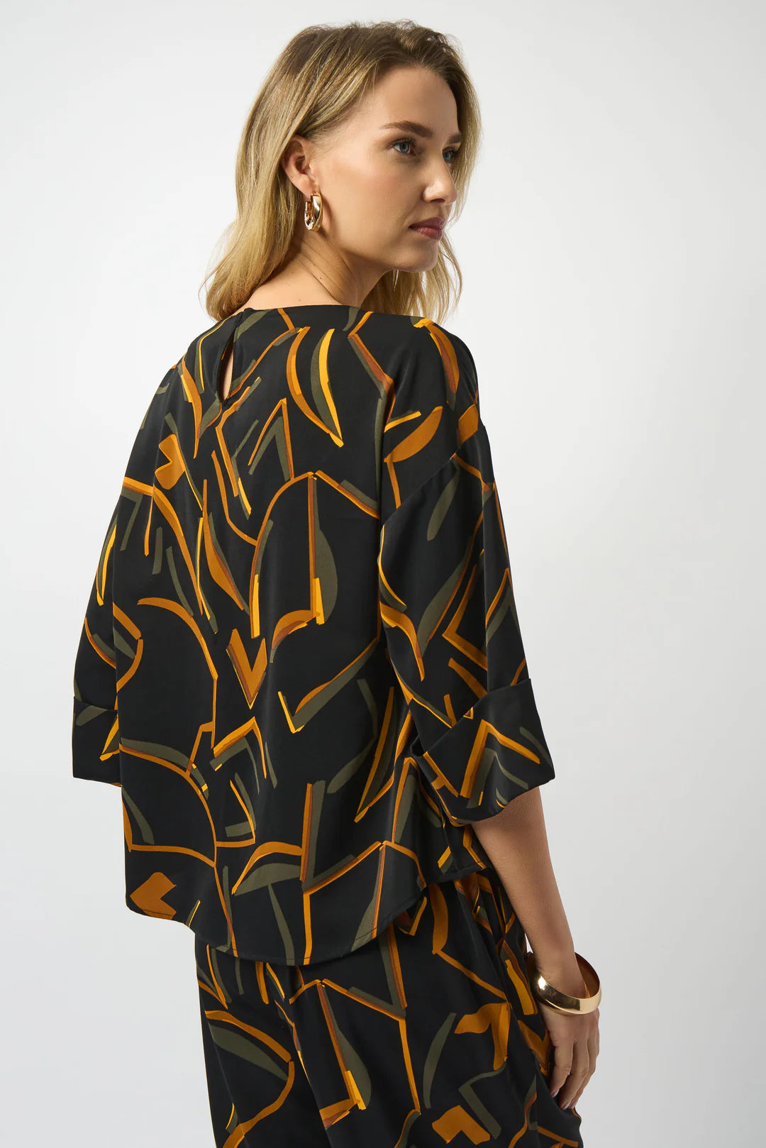 Joseph Ribkoff Geometric Print Boxy Top