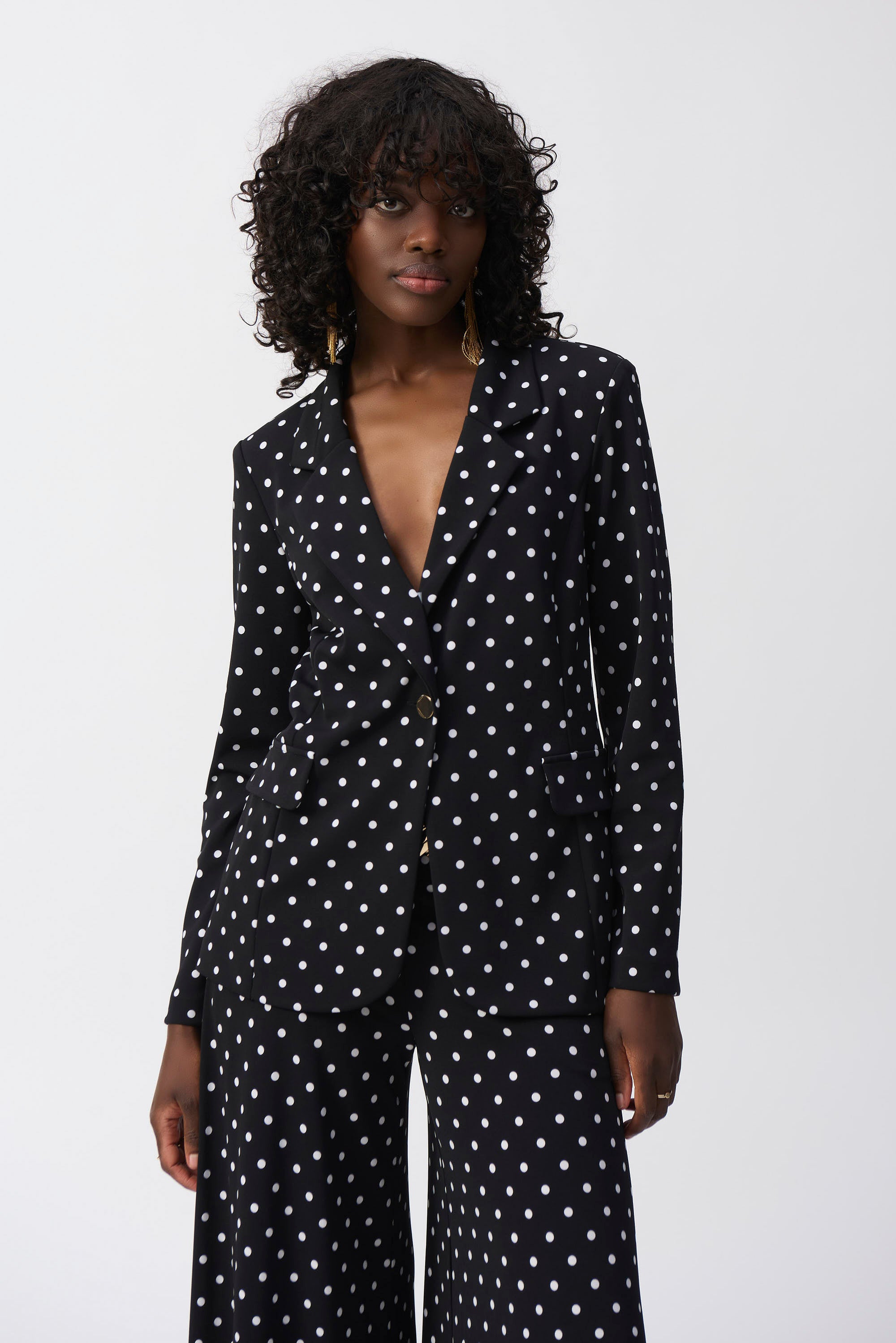 Joseph Ribkoff Polka Dot Hip-length Blazer