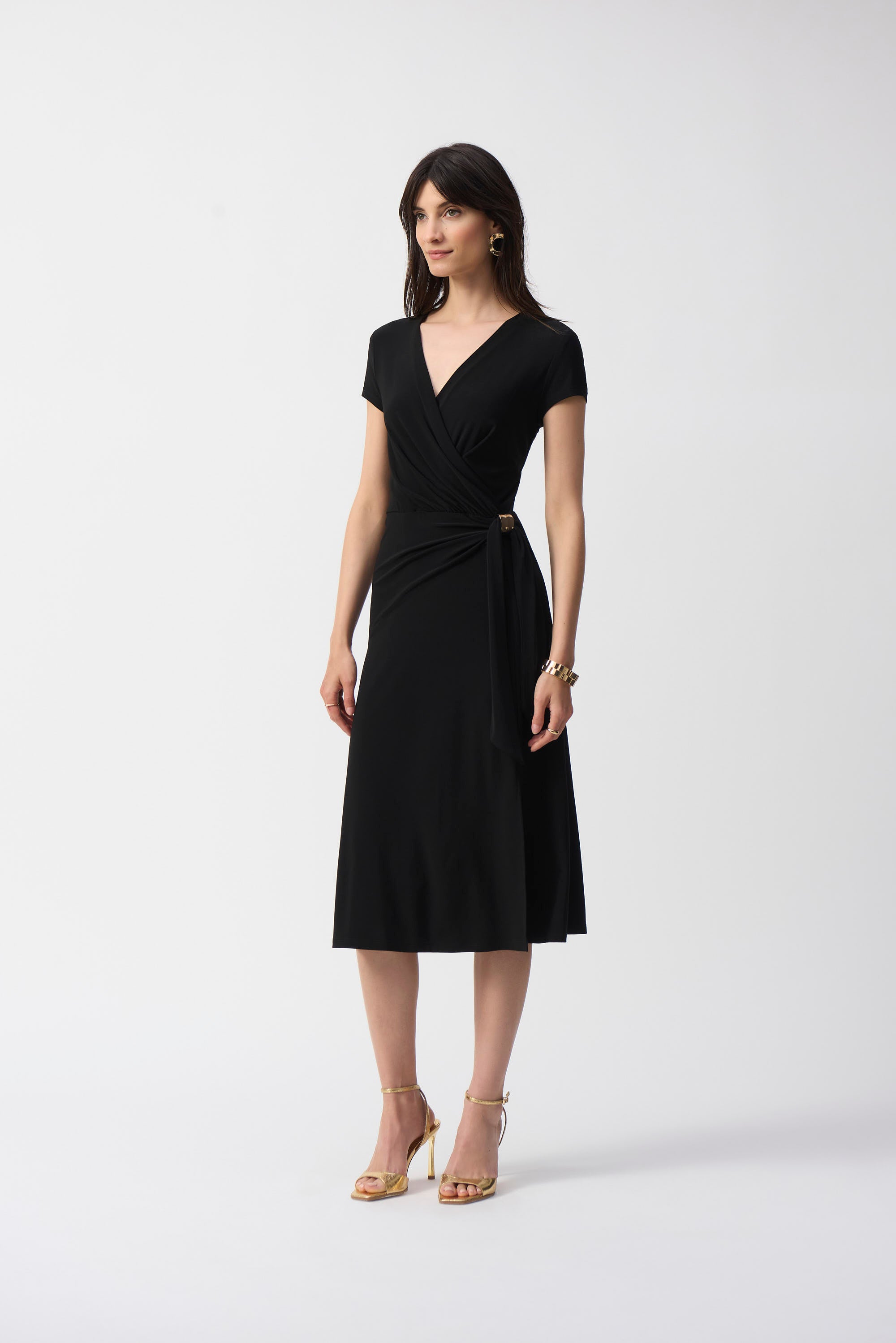 Joseph Ribkoff V-neck Belted Midi Dress