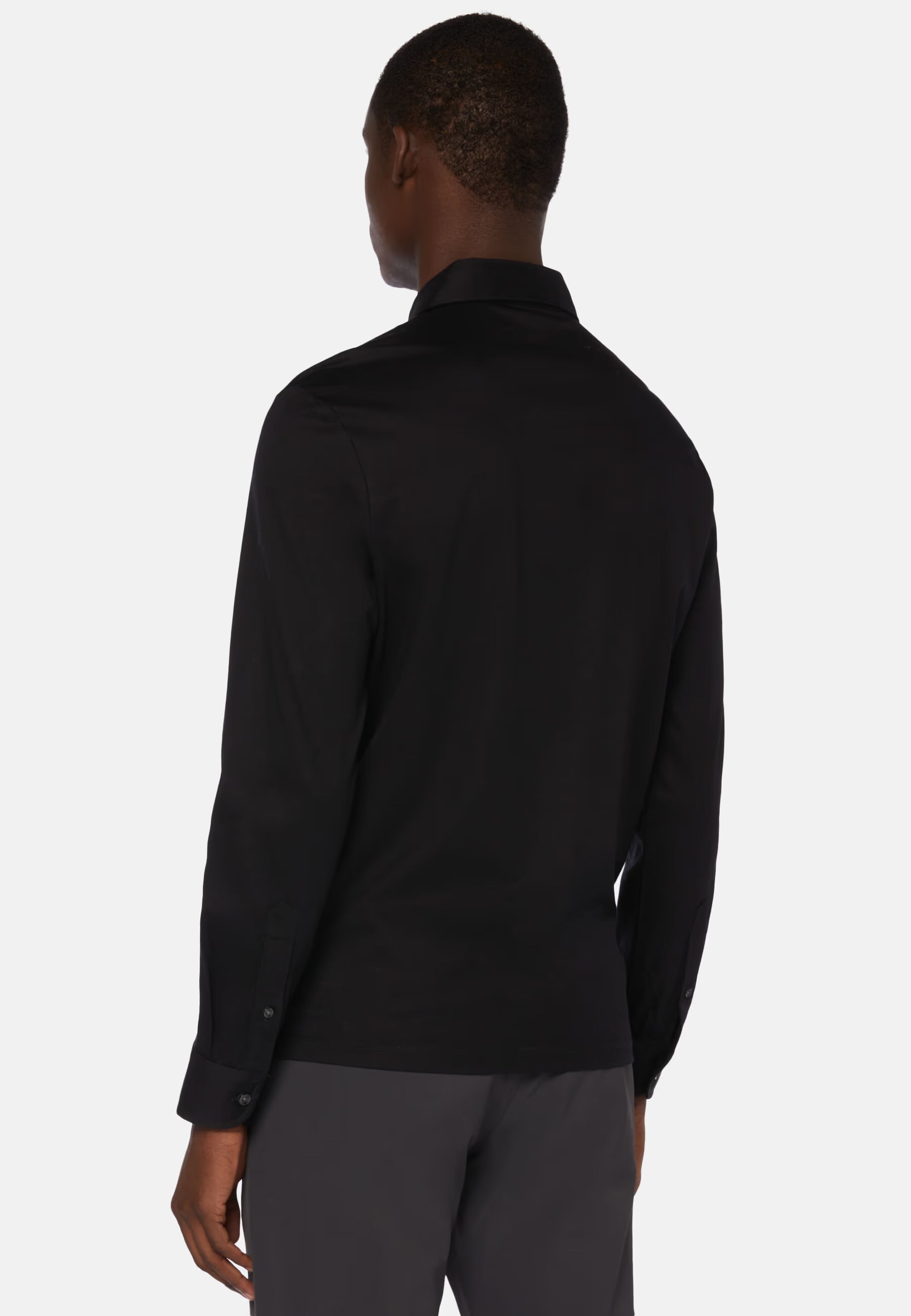 Boggi Long Sleeved Regular Fit Polo Shirt In Pima Cotton Jersey