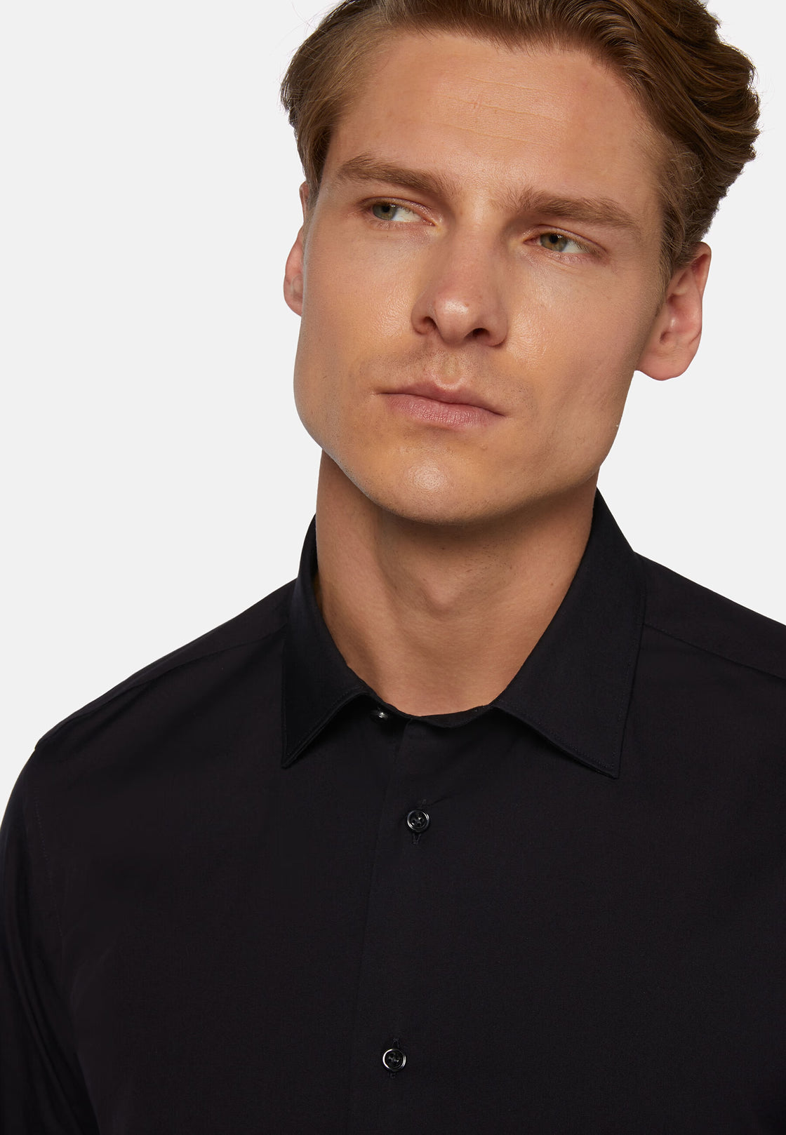 Boggi Slim Fit Navy Shirt in Stretch Cotton