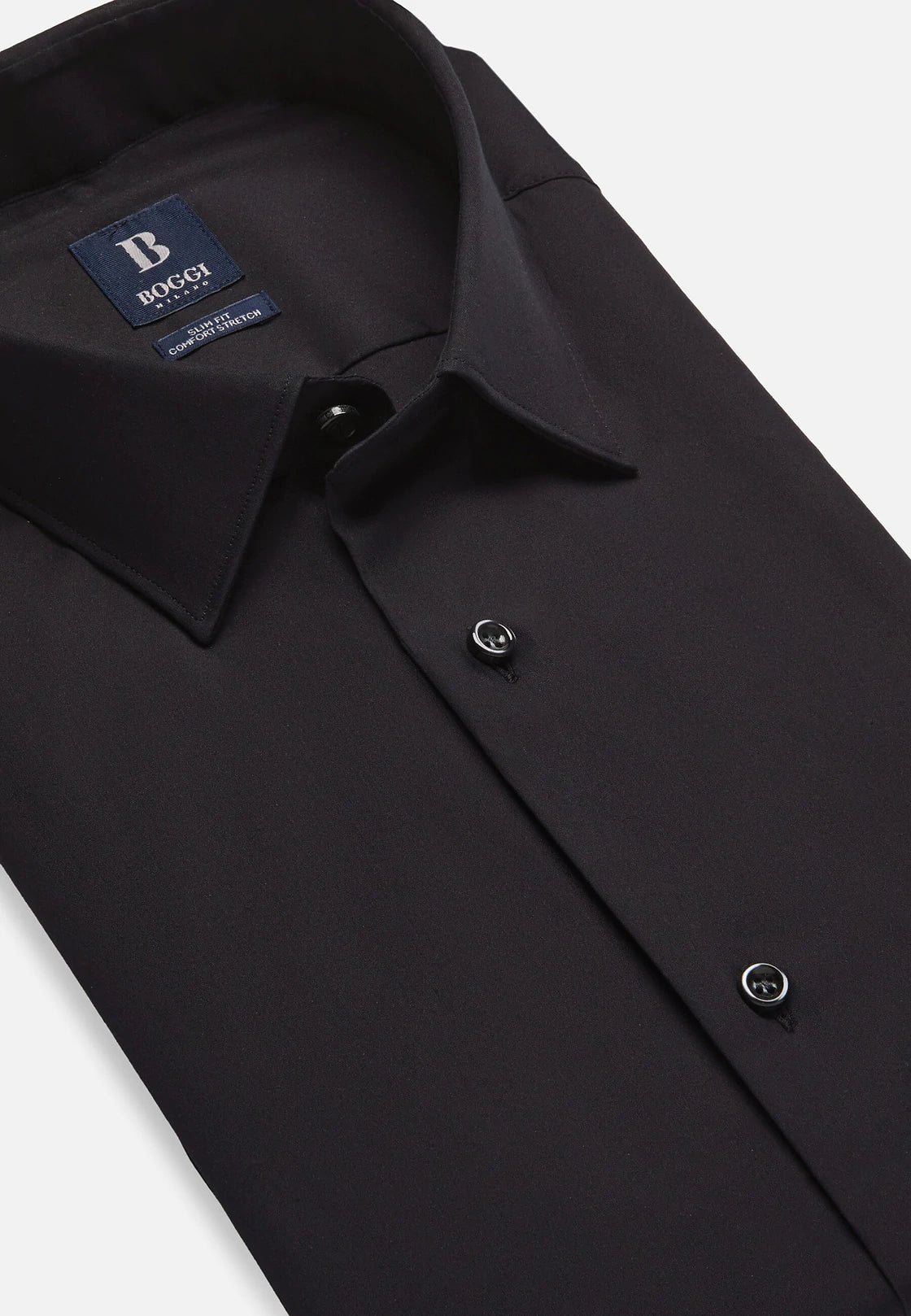 Boggi Slim Fit Navy Shirt in Stretch Cotton