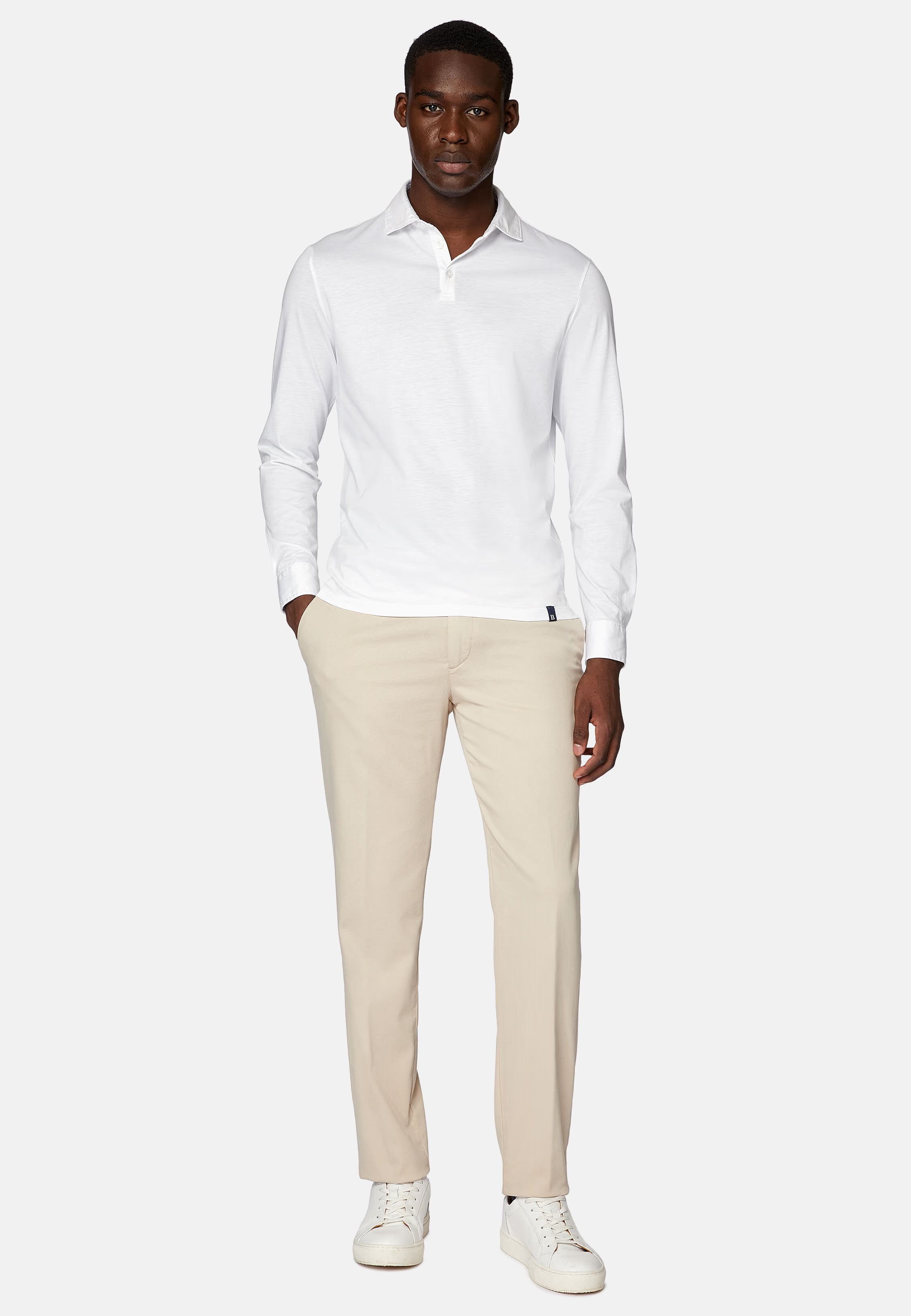 Boggi Stretch cotton/tencel trousers - Biege