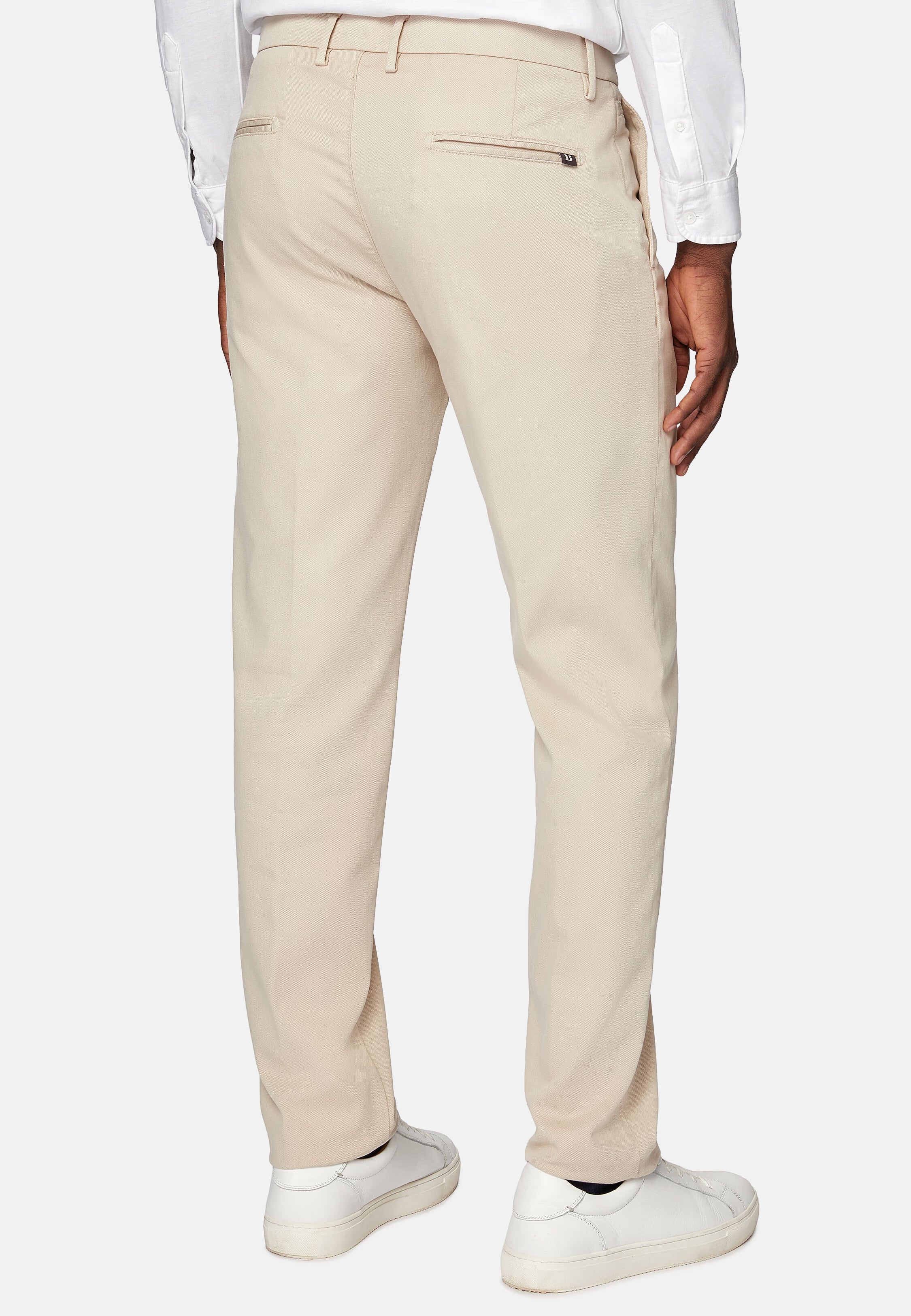 Boggi Stretch cotton/tencel trousers - Biege