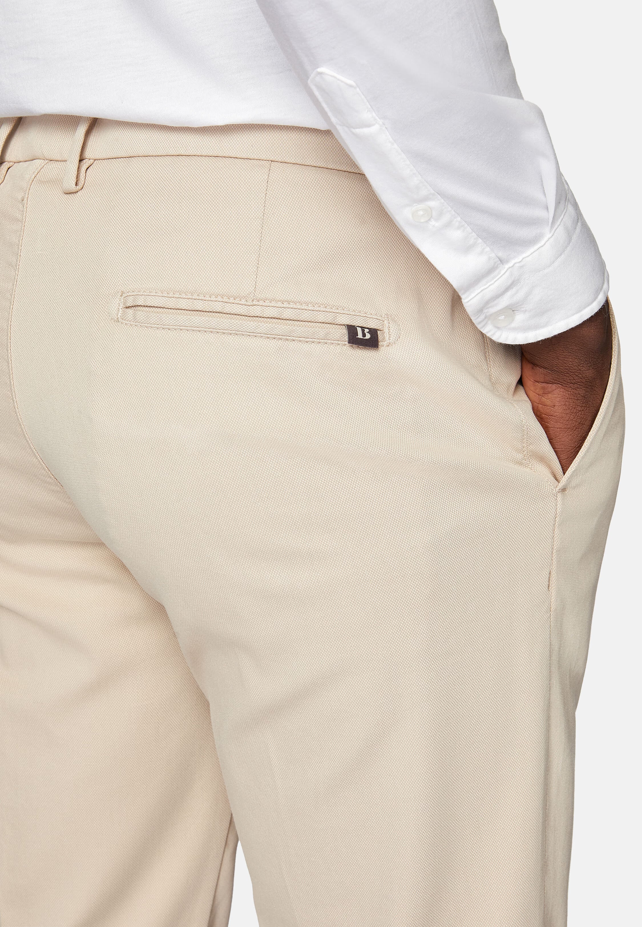 Boggi Stretch cotton/tencel trousers - Biege