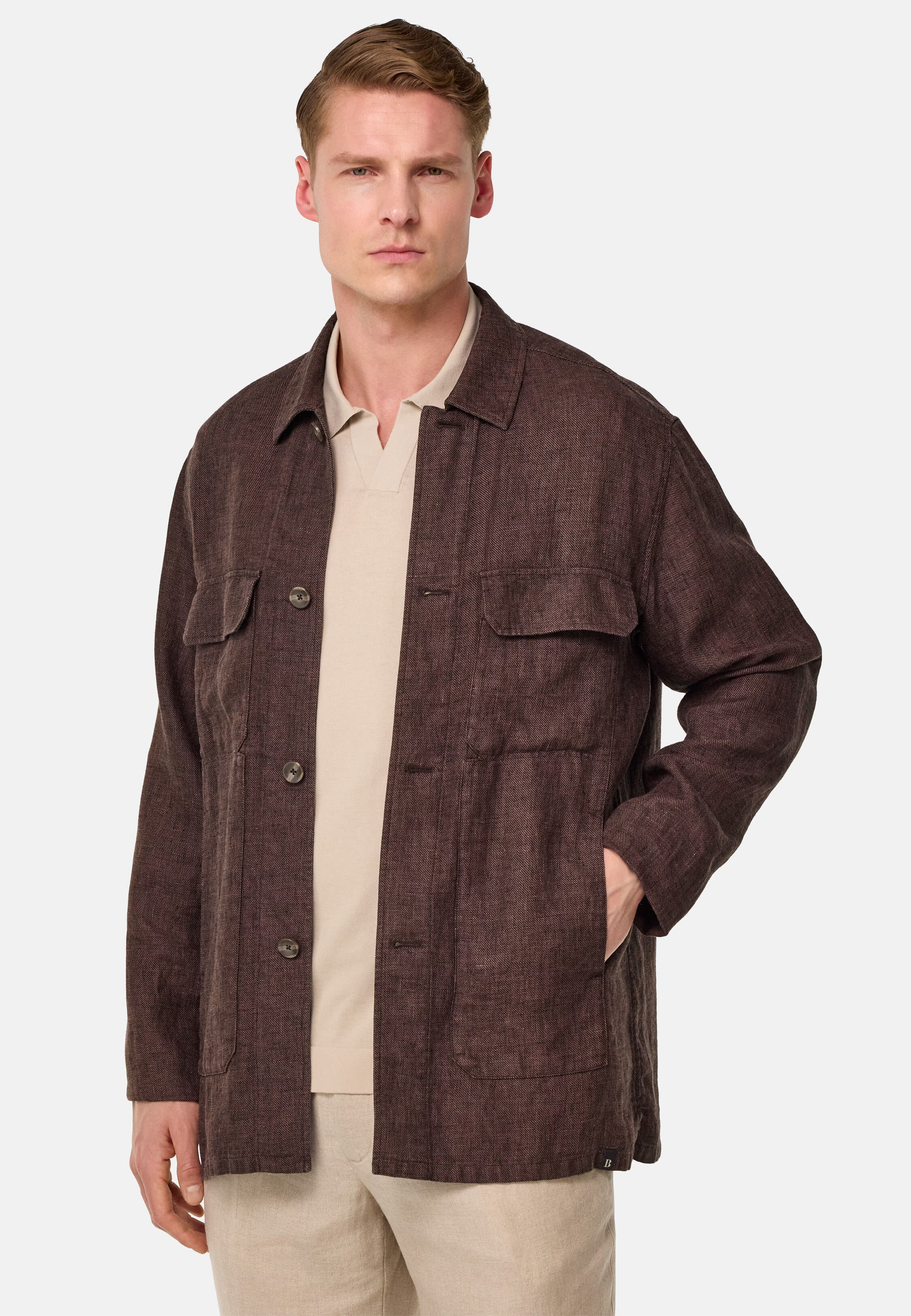 Boggi Bond Linen Shirt Jacket