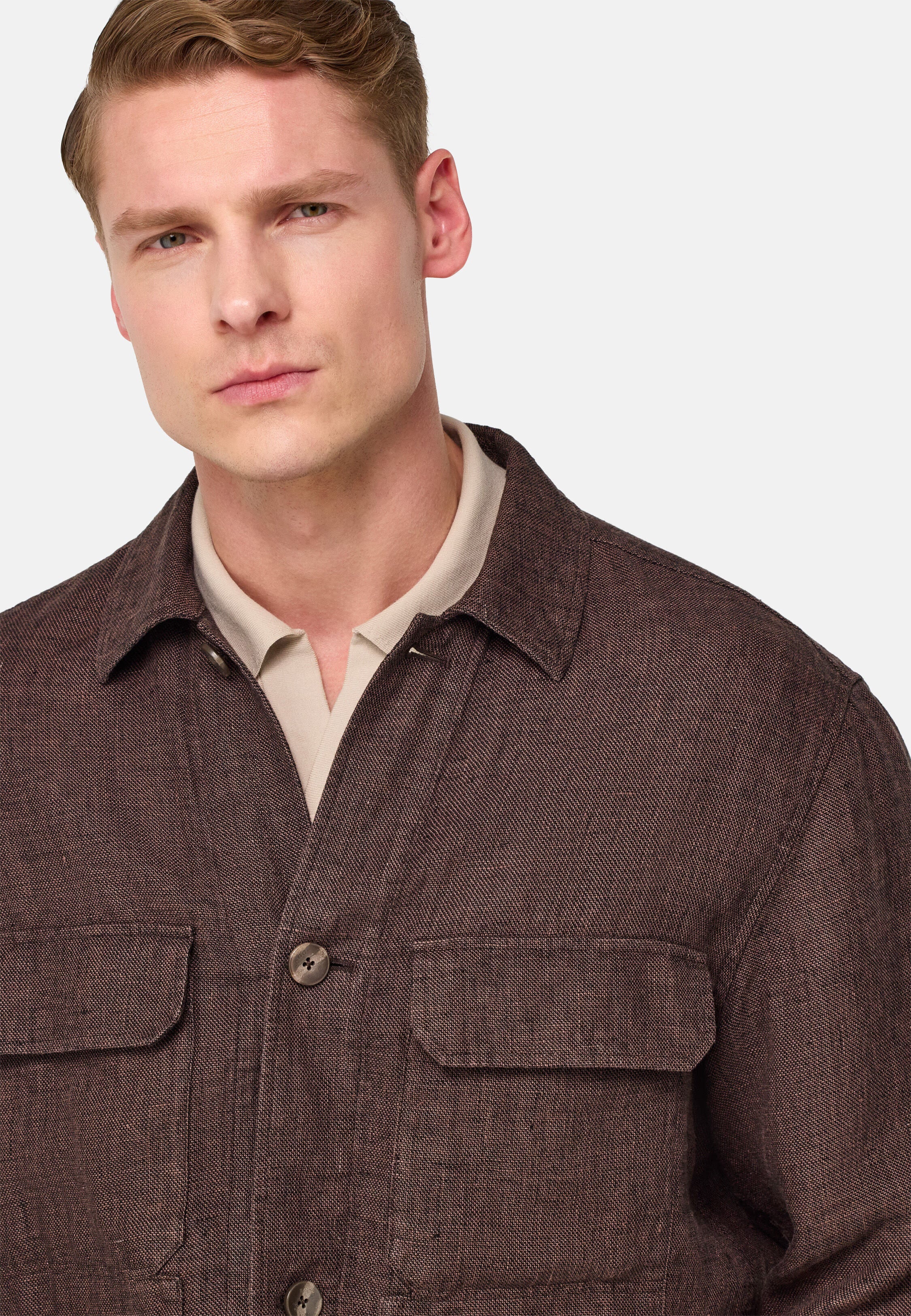 Boggi Bond Linen Shirt Jacket