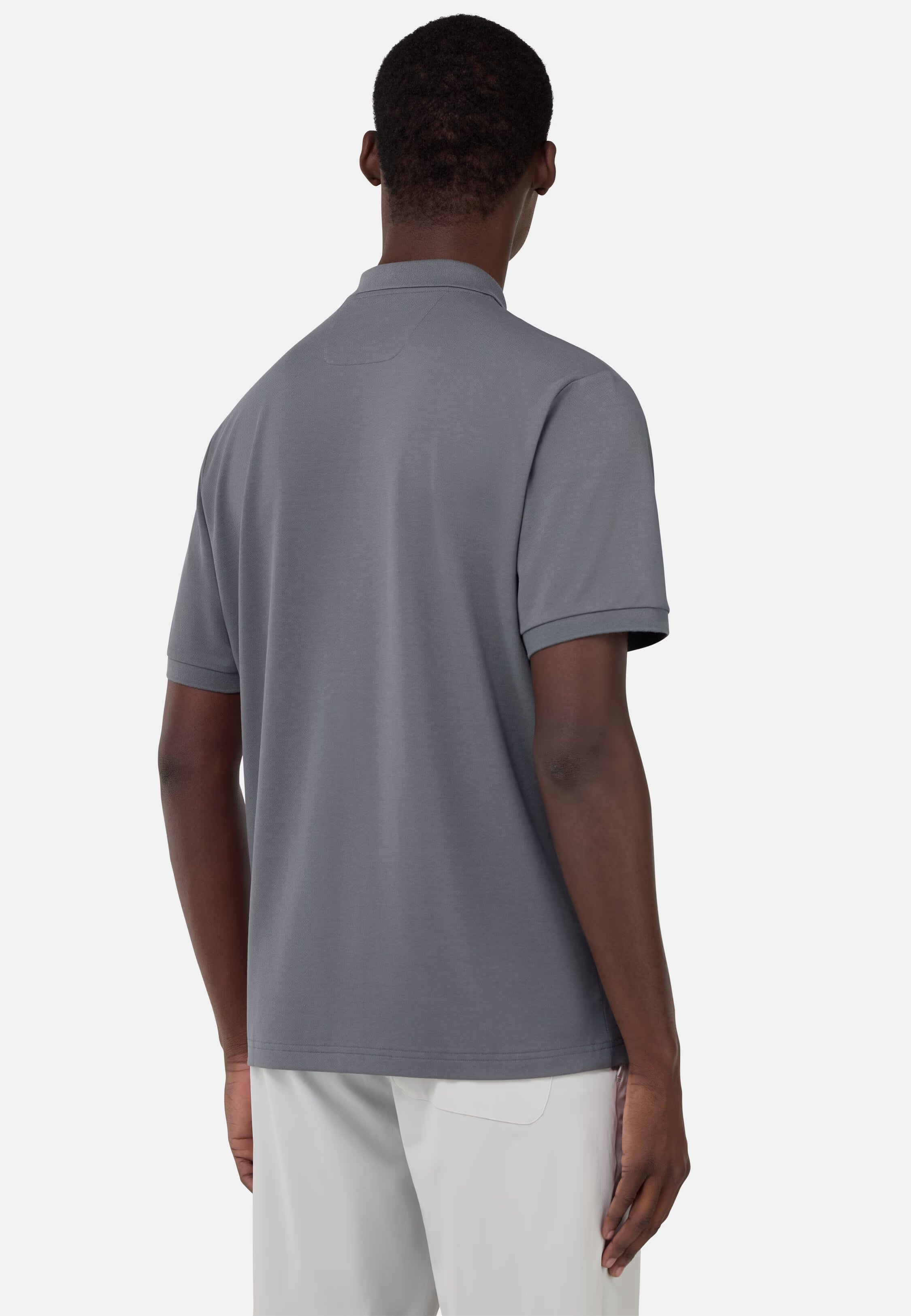 Boggi Cool Jade-Fresh Piqué Polo Shirt - Charcoal