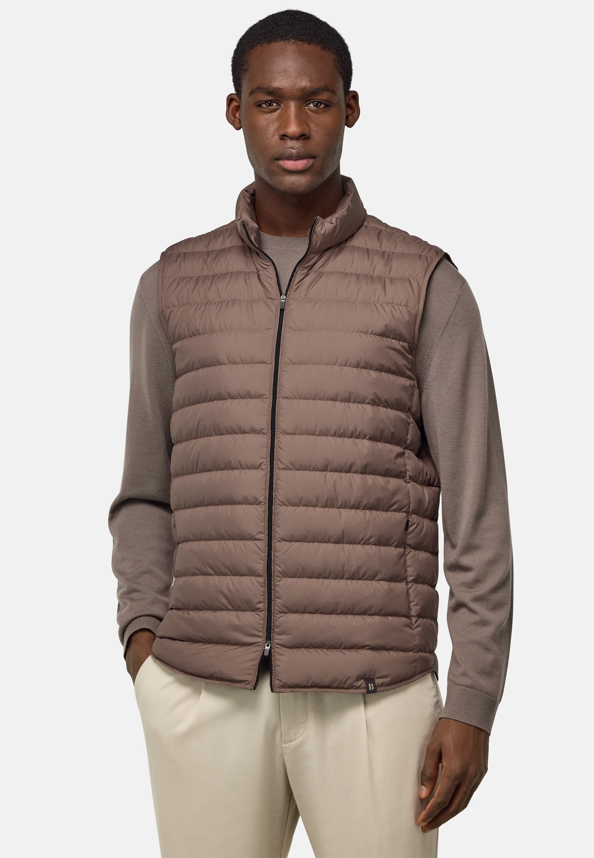 Boggi Gilet In Technical Fabric With Goose Down