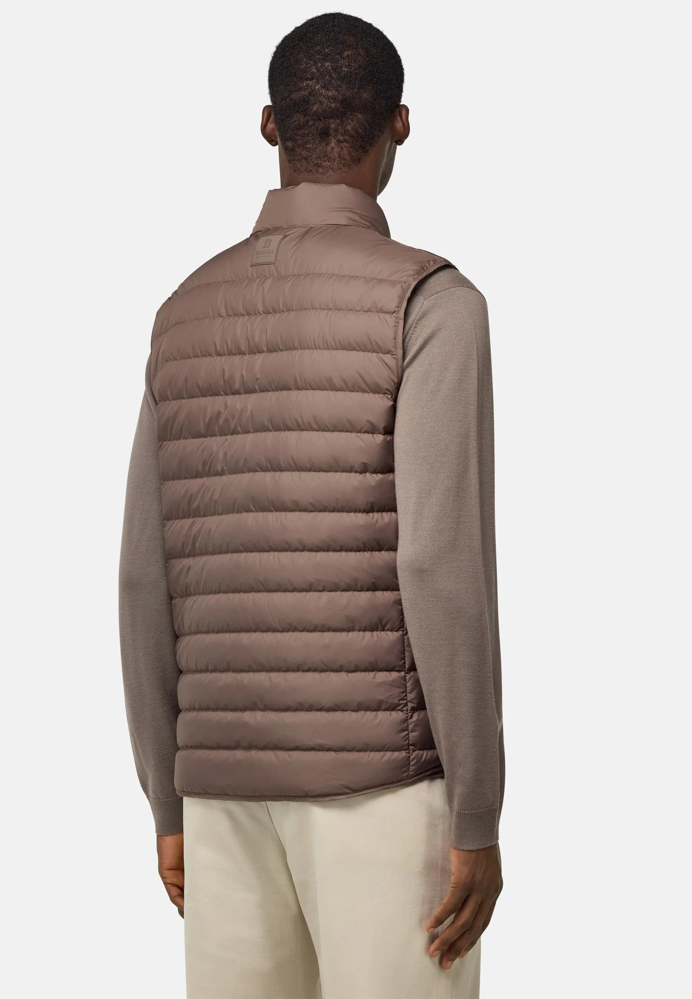 Boggi Gilet In Technical Fabric With Goose Down