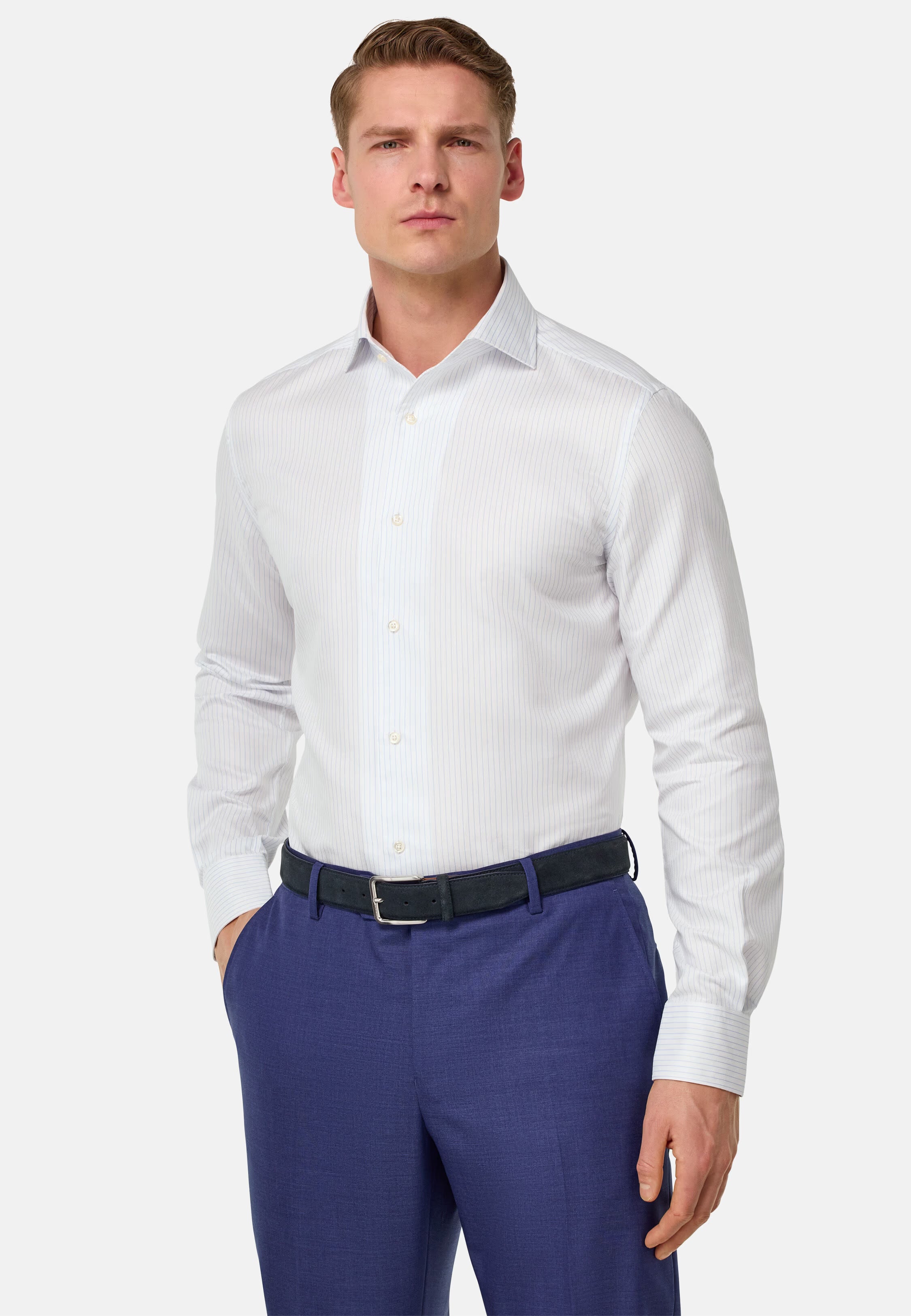 Boggi Regular Fit Striped Cotton Shirt