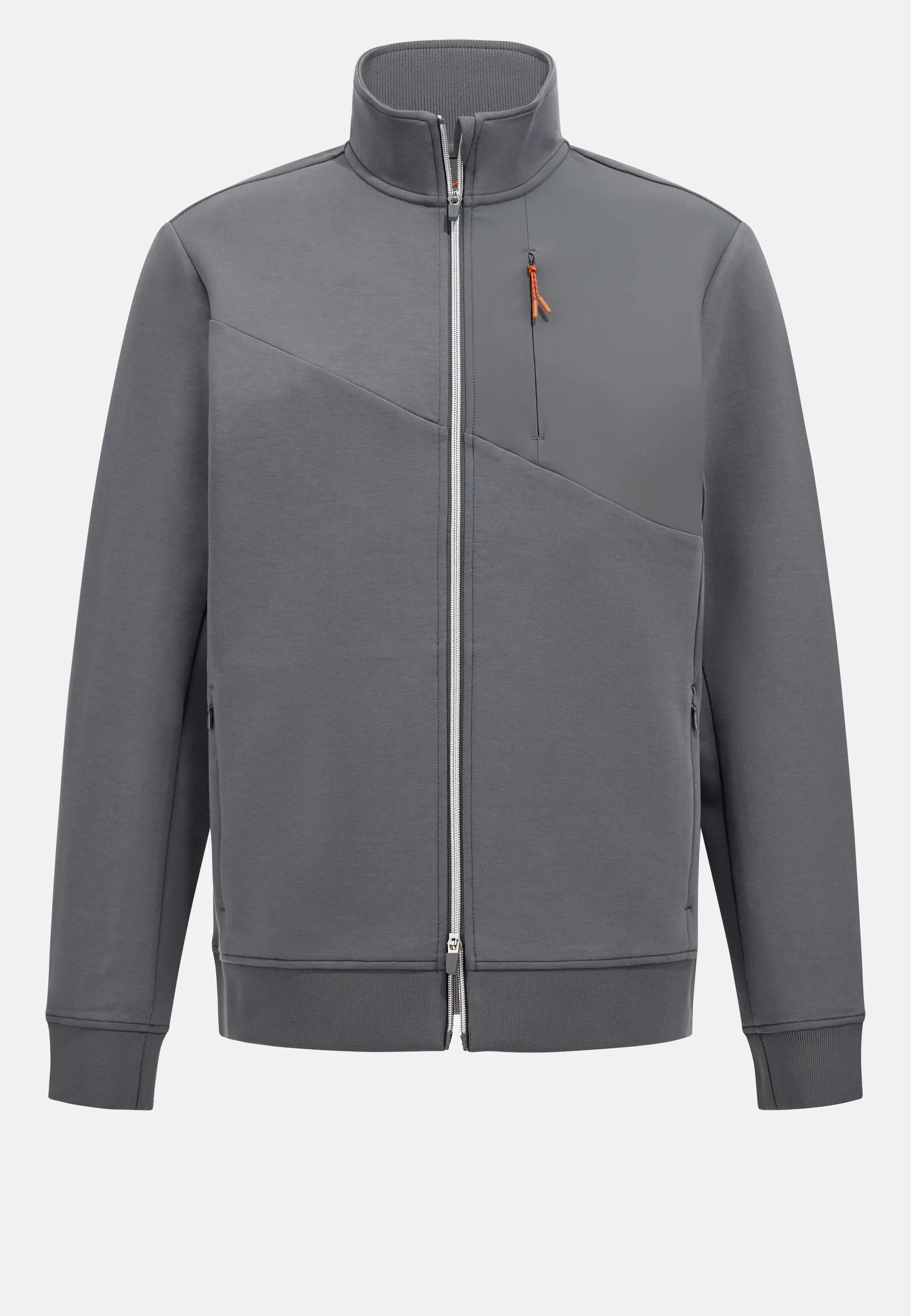 Boggi Full-Zip Hoodie In Lightweight Cotton Blend Scuba