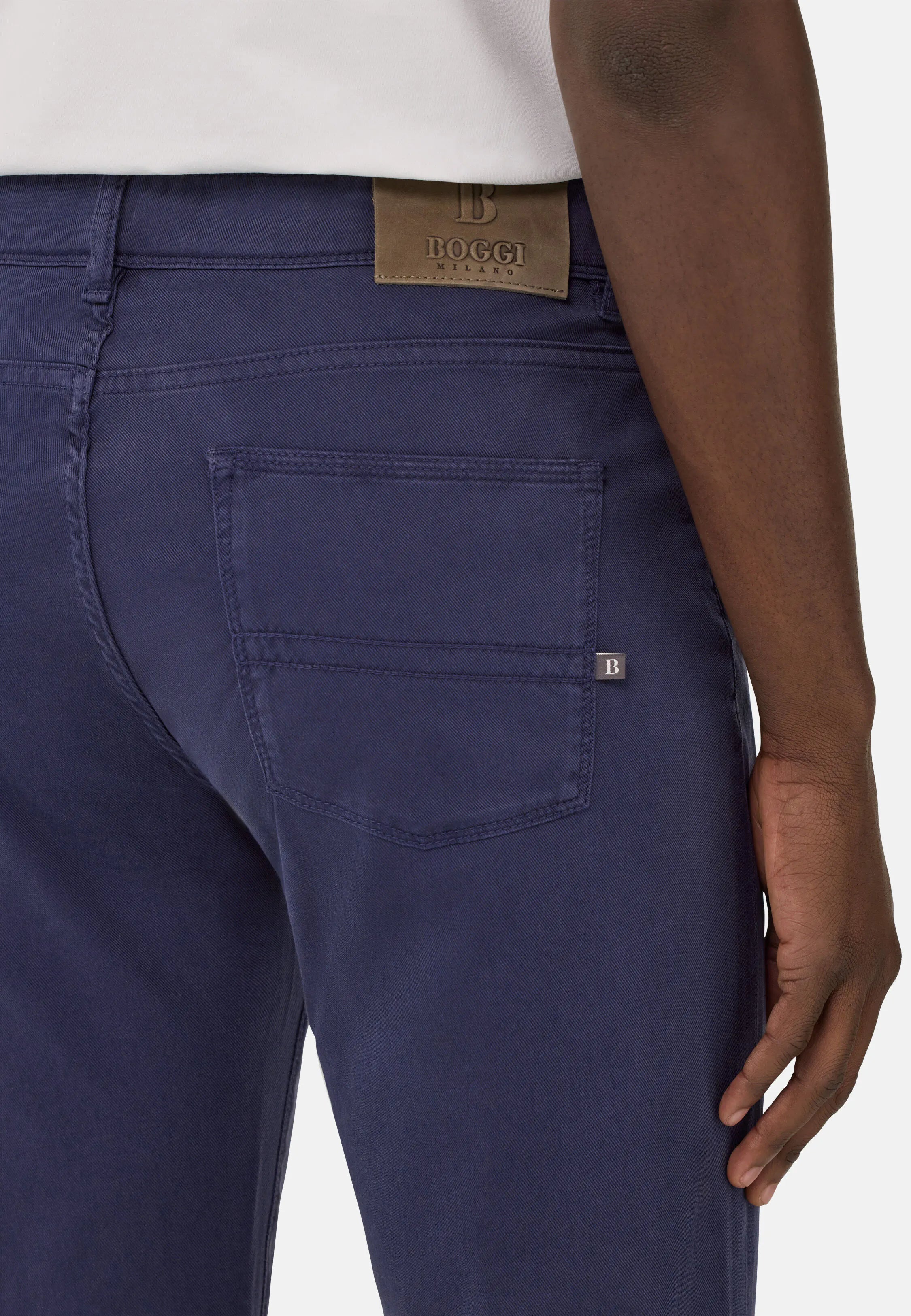 Boggi Stretch Cotton/Tencel Jeans - Navy Blue