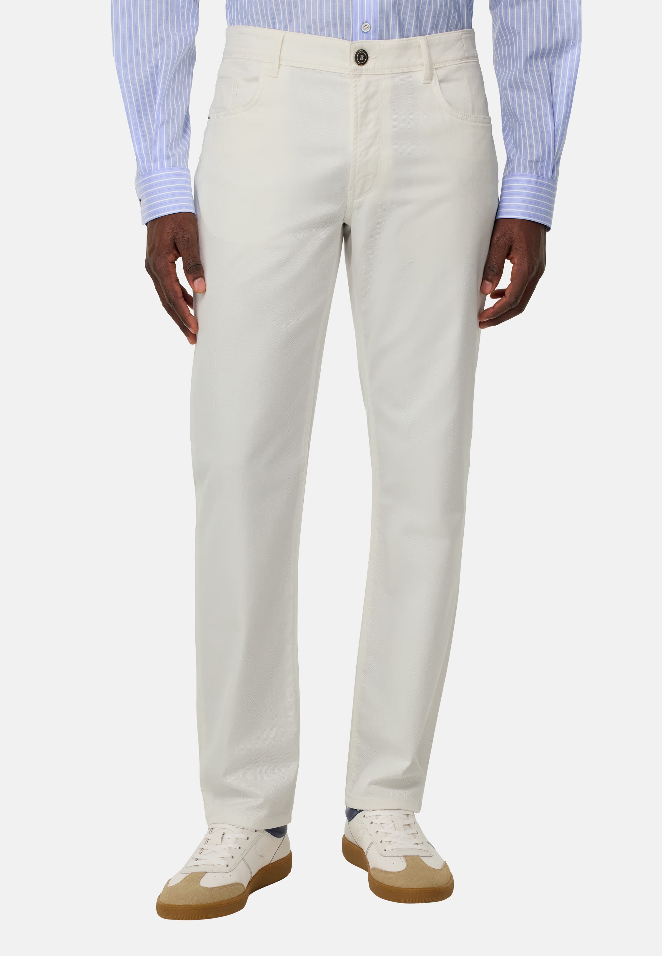 Boggi Stretch Cotton/Tencel Jeans - White