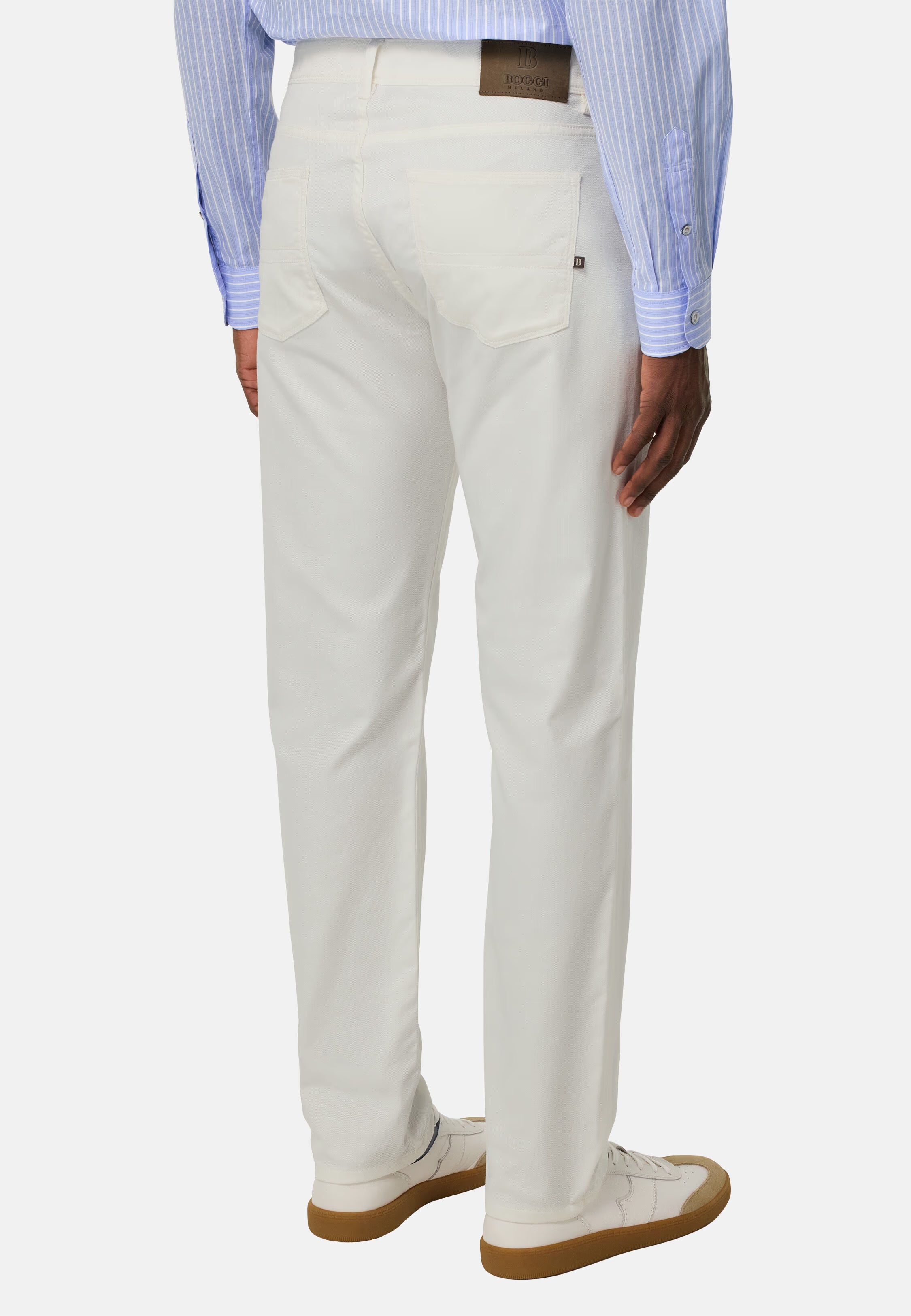 Boggi Stretch Cotton/Tencel Jeans - White