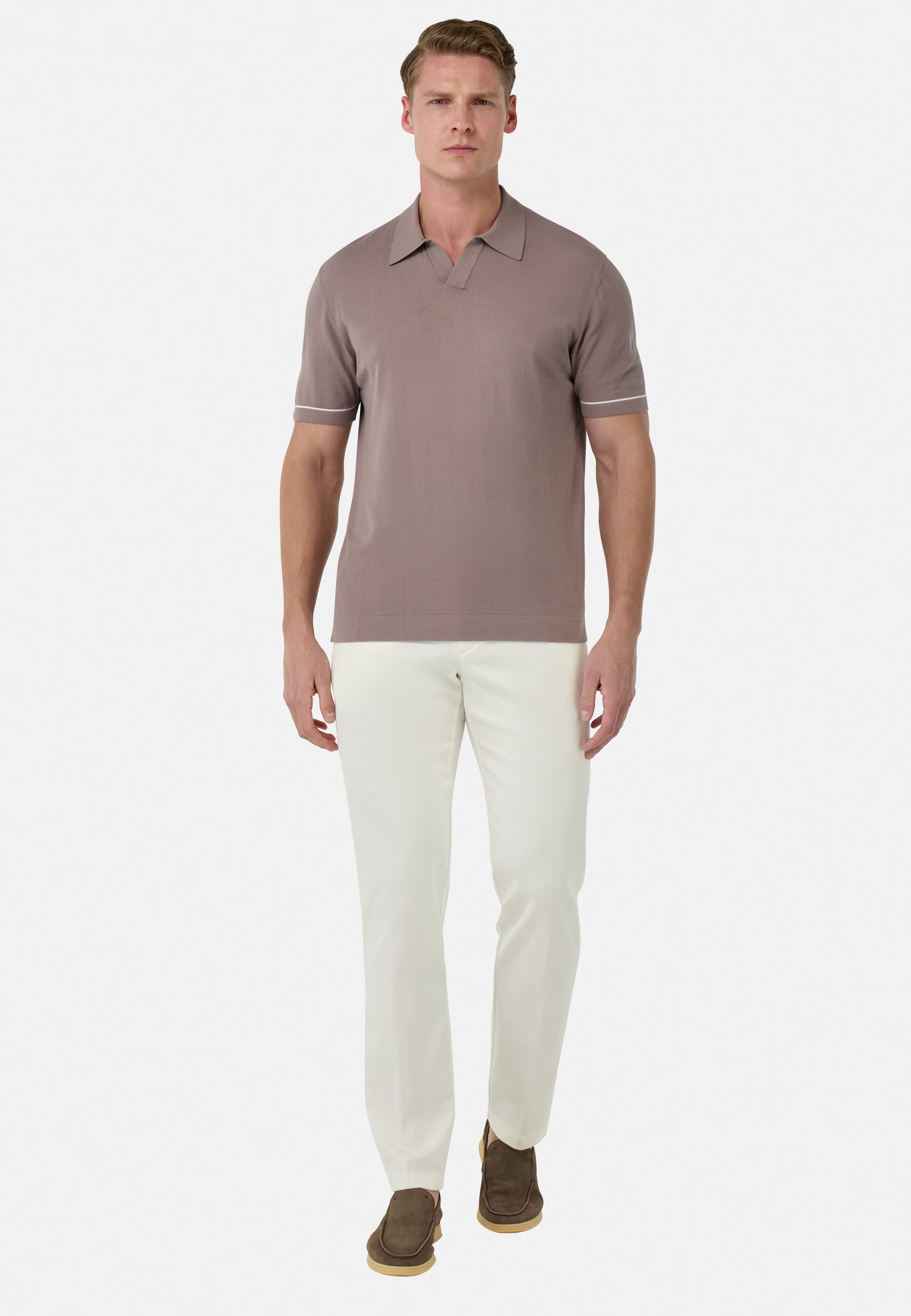 Boggi Stretch CottonTencel Trousers - White