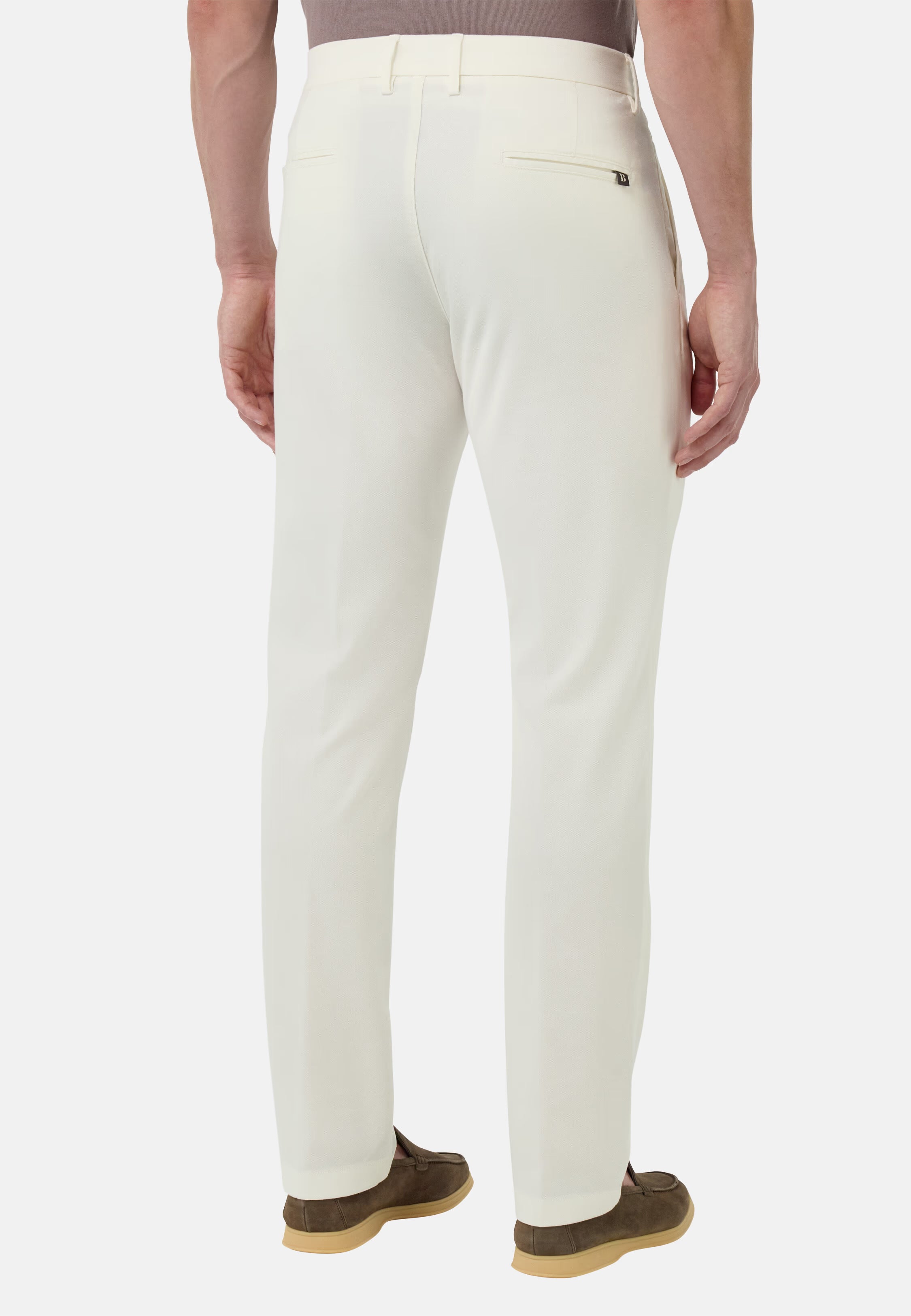 Boggi Stretch CottonTencel Trousers - White