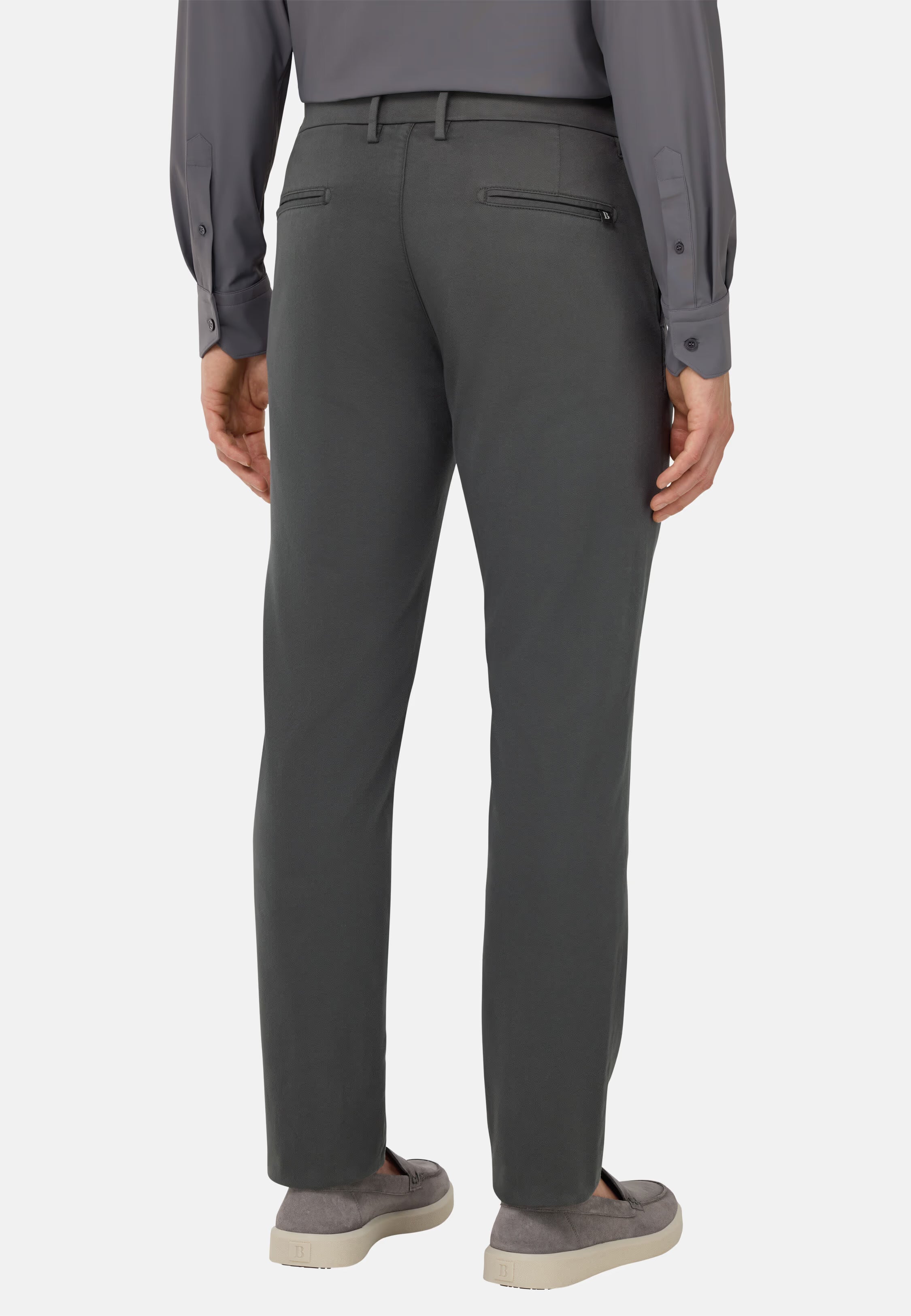 Boggi Stretch CottonTencel Trousers - Charcoal