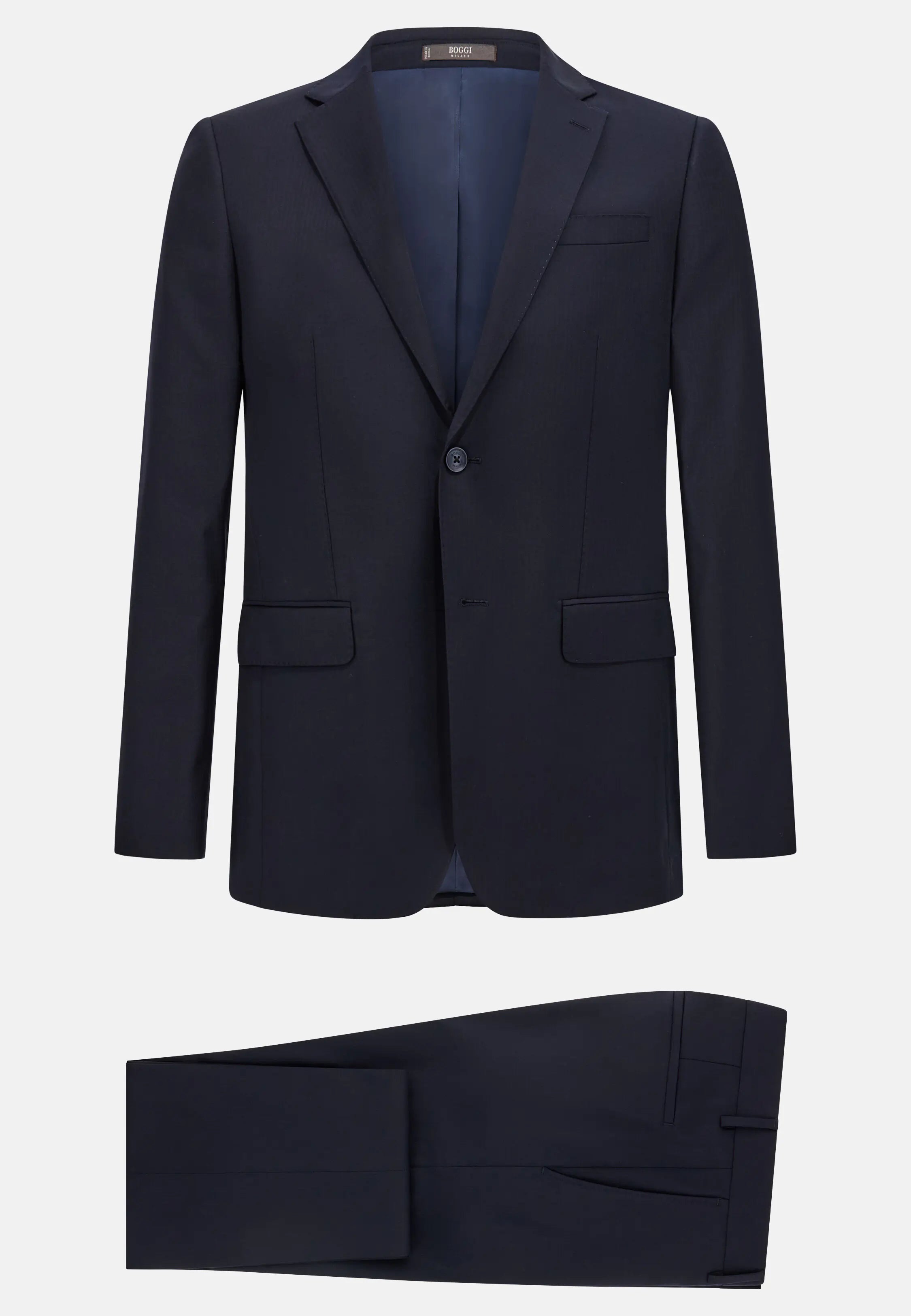 Boggi Micro Herringbone Suit in Stretch Pure Wool