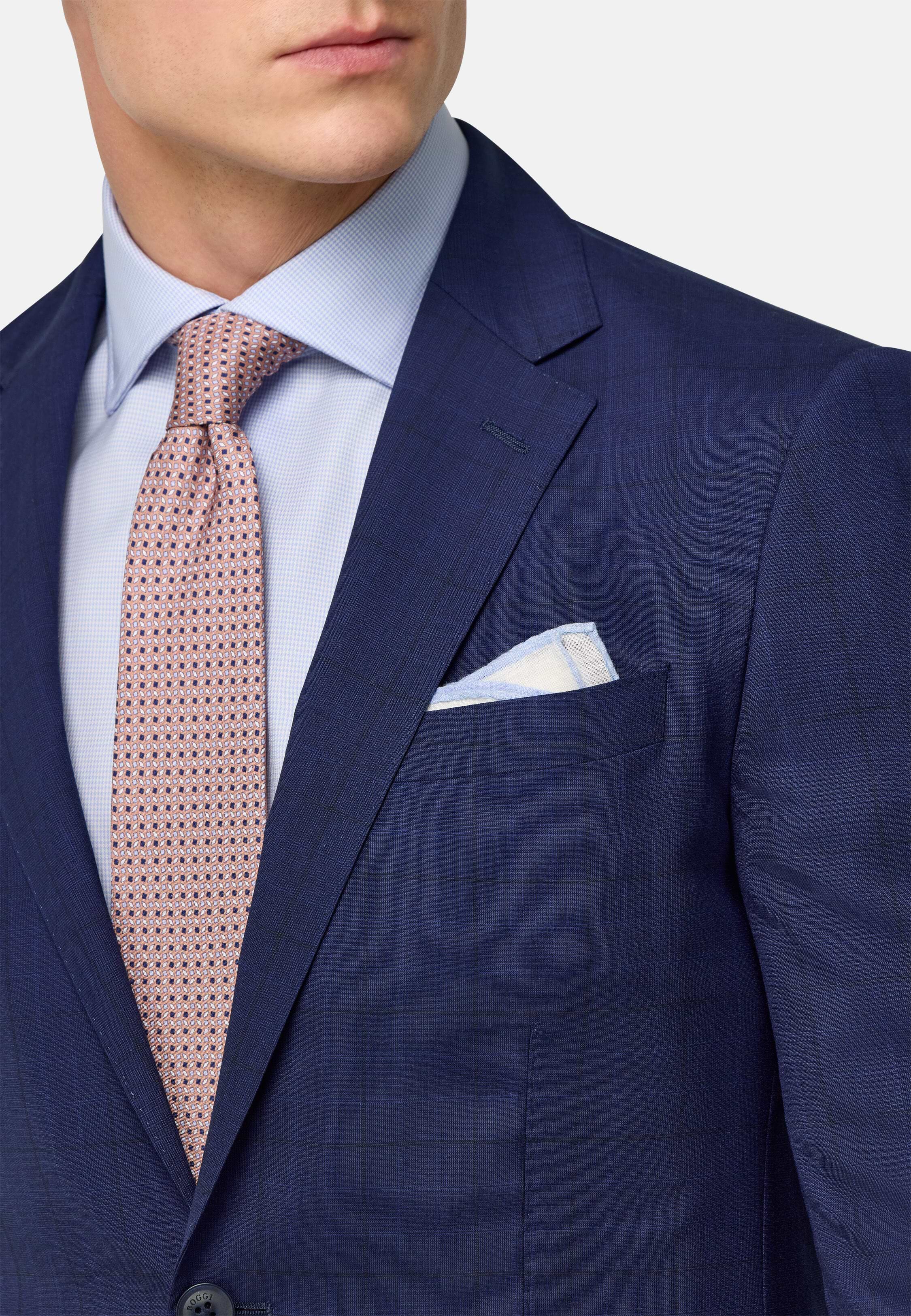 Boggi Prince of Wales Check Stretch Wool Suit