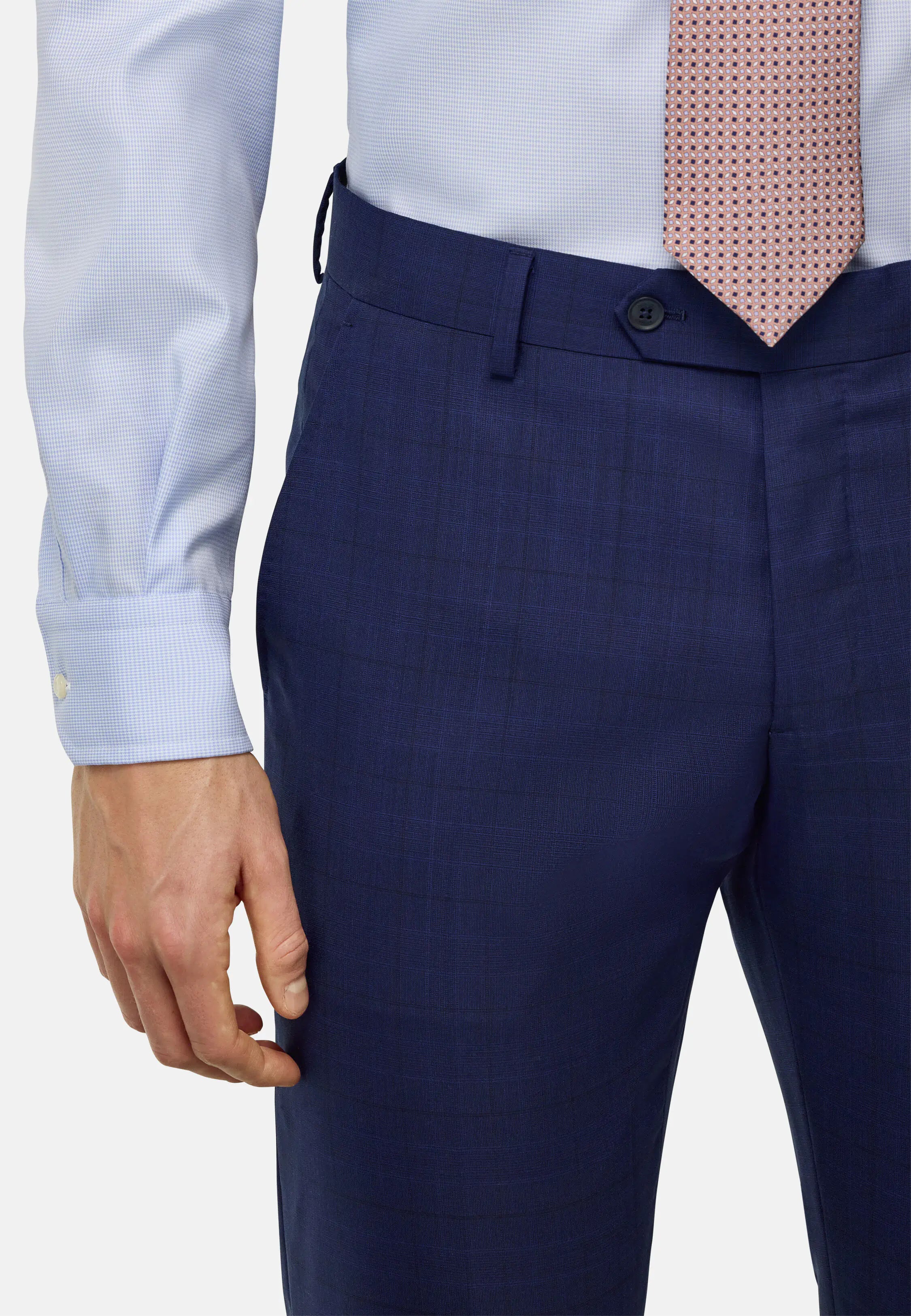 Boggi Prince of Wales Check Stretch Wool Suit