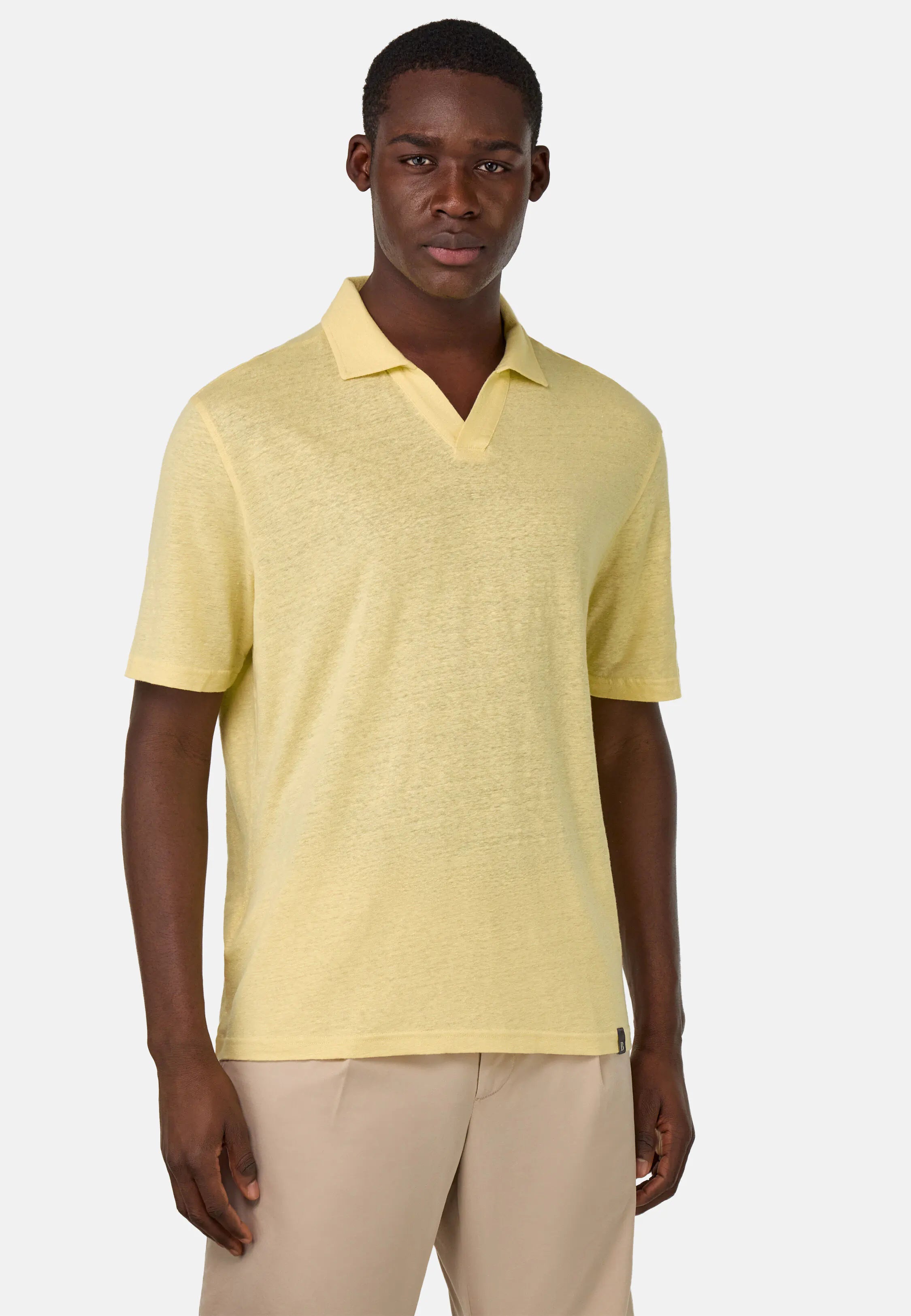 Boggi Stretch Linen Jersey Polo Shirt