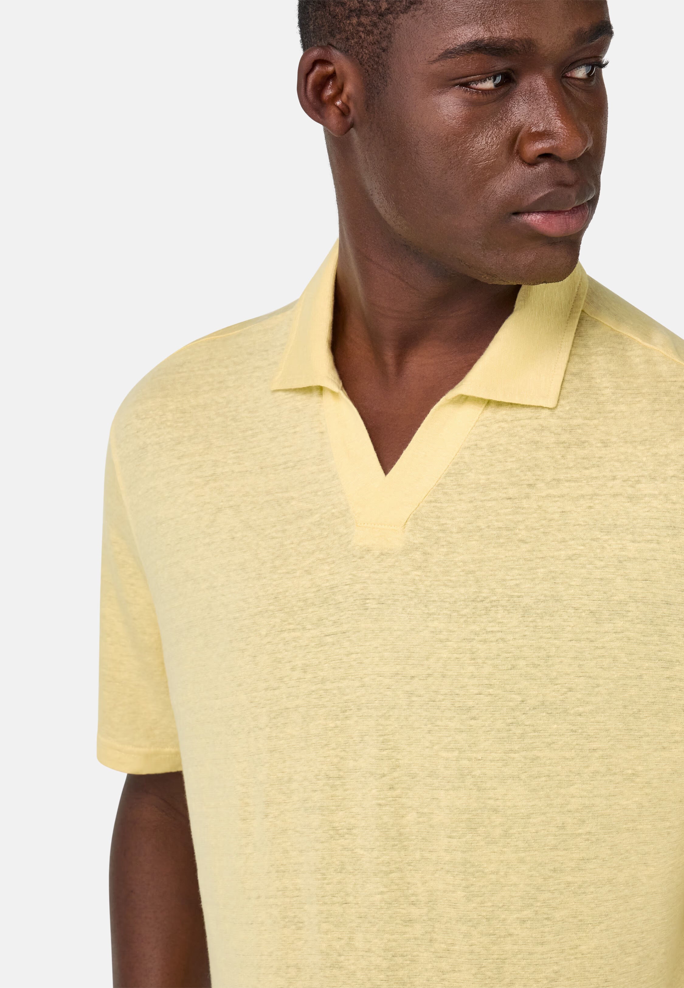 Boggi Stretch Linen Jersey Polo Shirt