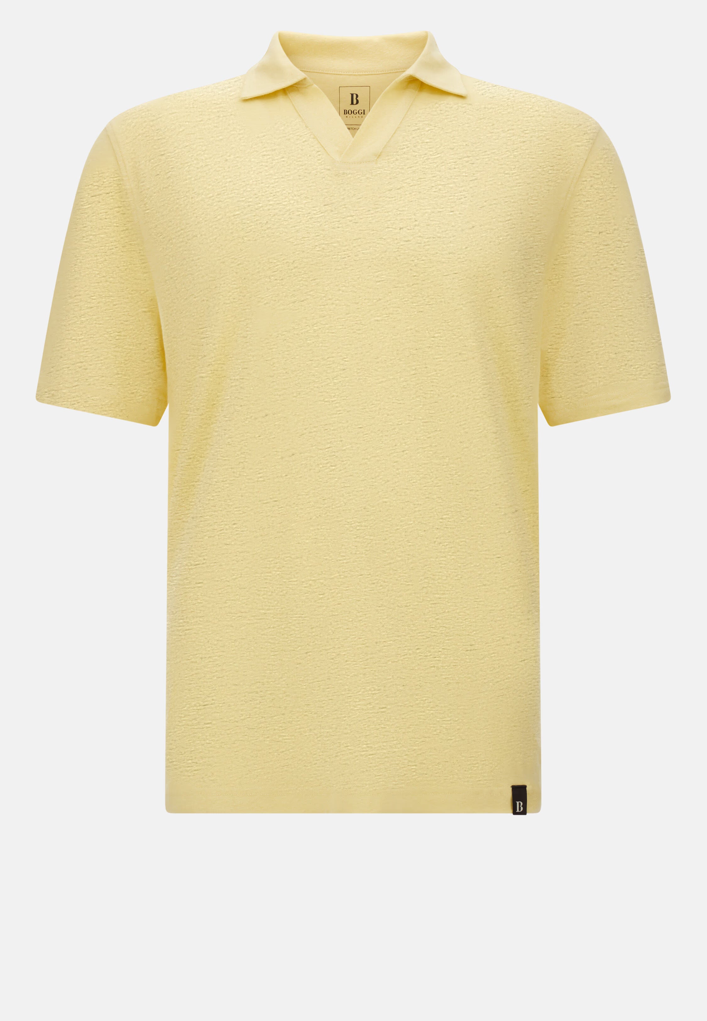 Boggi Stretch Linen Jersey Polo Shirt