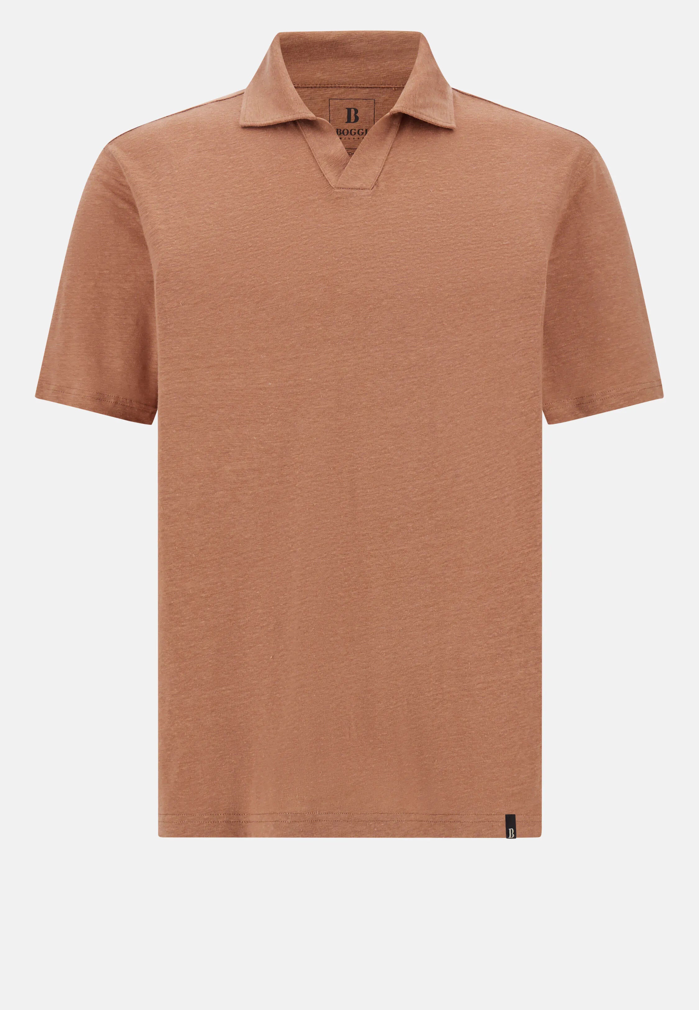 Boggi Stretch Linen Jersey Polo Shirt