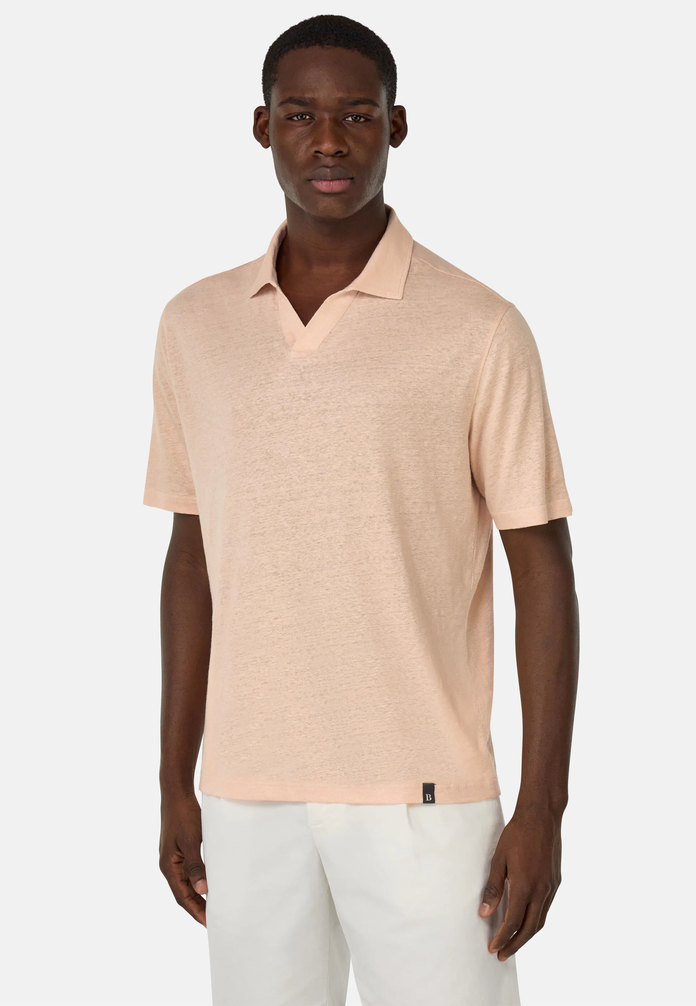 Boggi Stretch Linen Jersey Polo Shirt