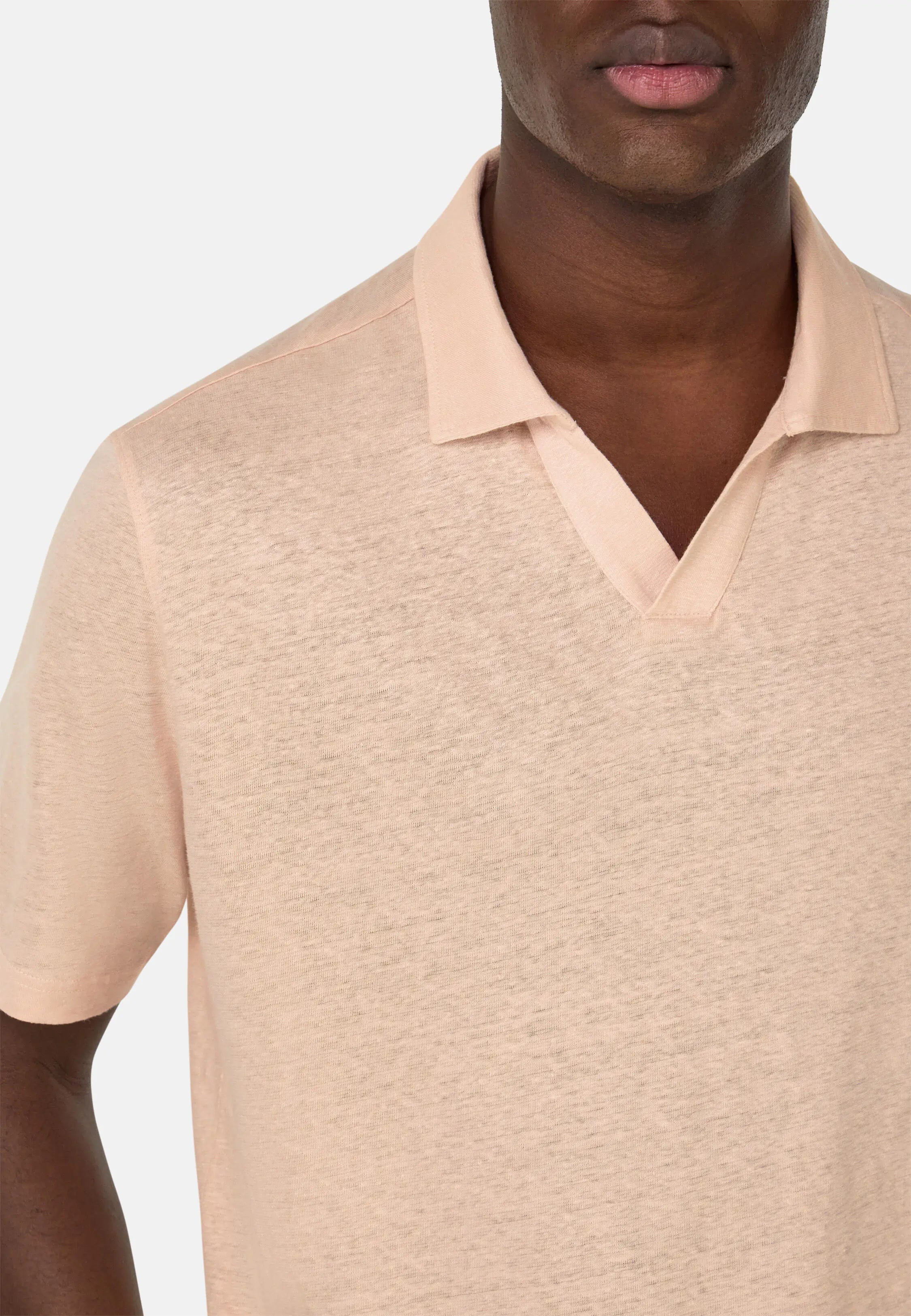 Boggi Stretch Linen Jersey Polo Shirt