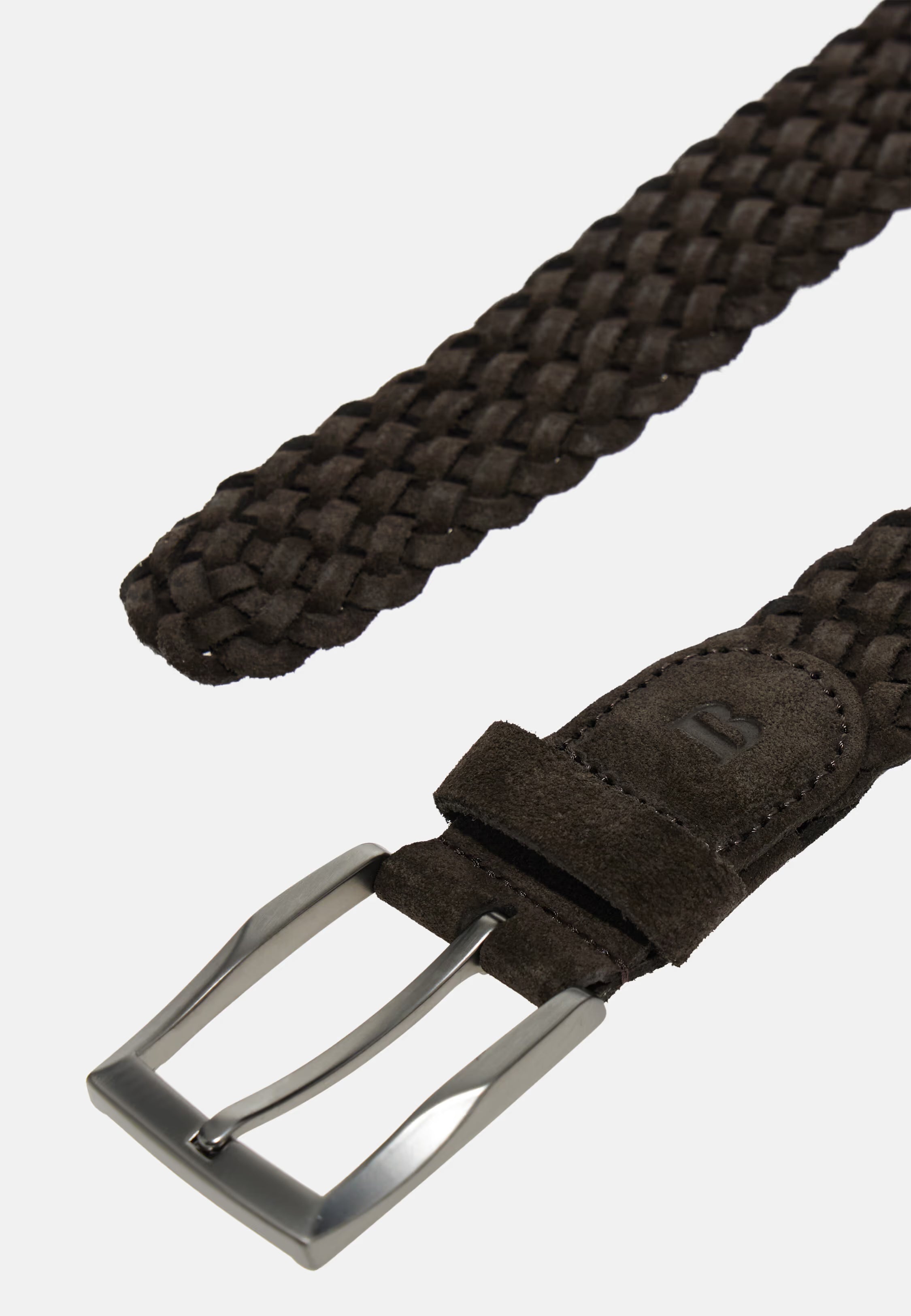 Boggi Woven Suede Belt - Dark Brown