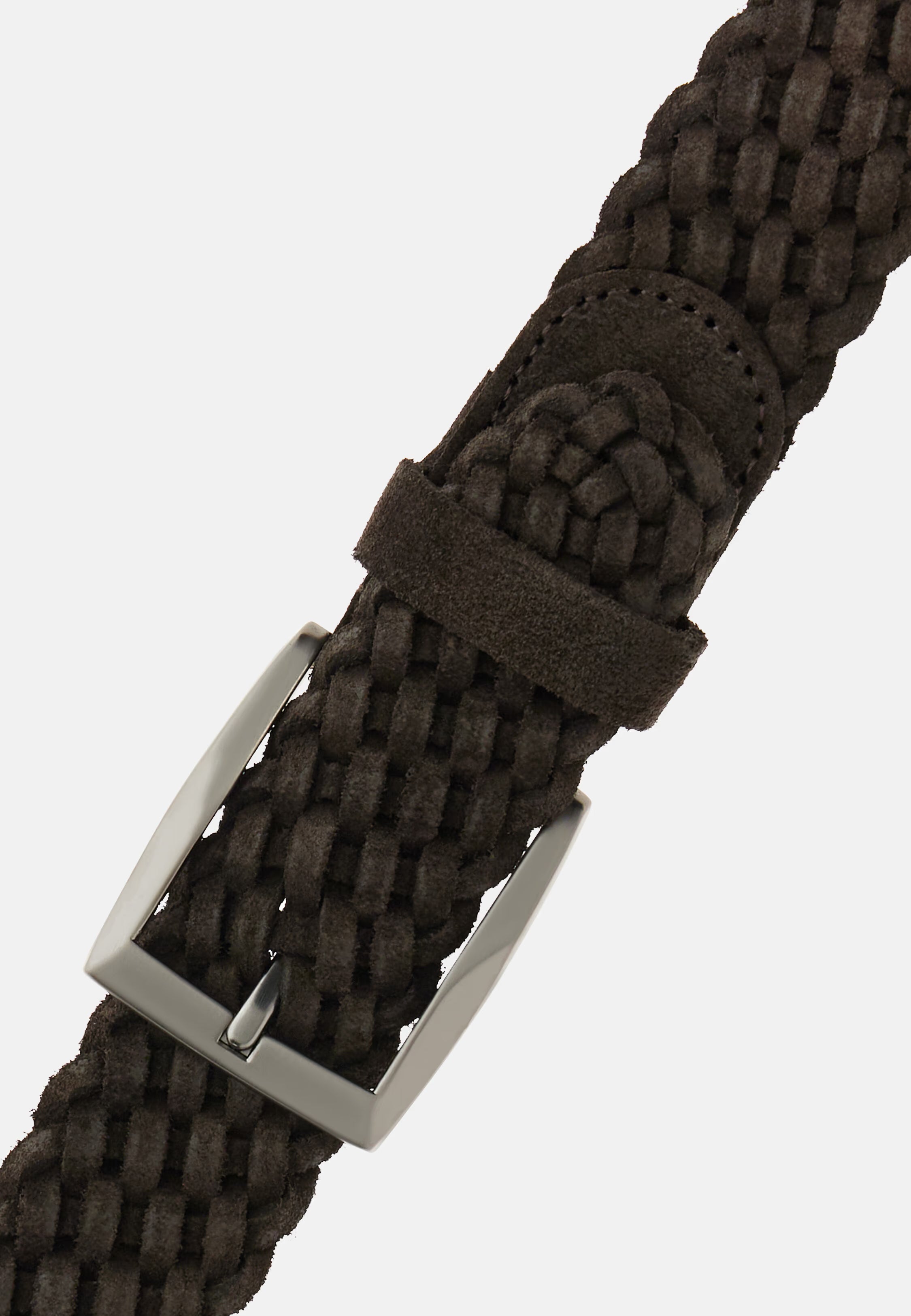 Boggi Woven Suede Belt - Dark Brown