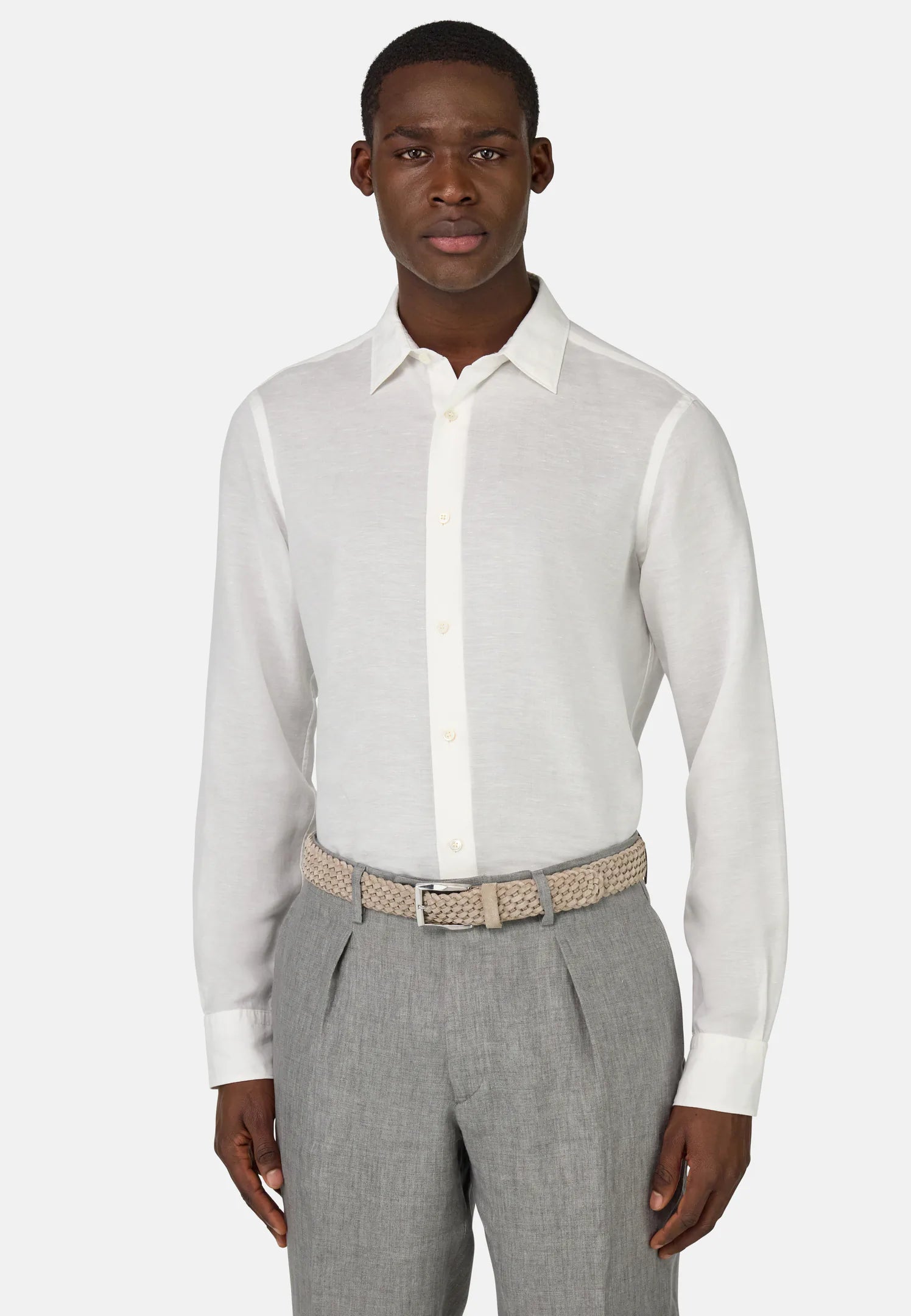 Boggi Regular Fit Tencel Linen Shirt