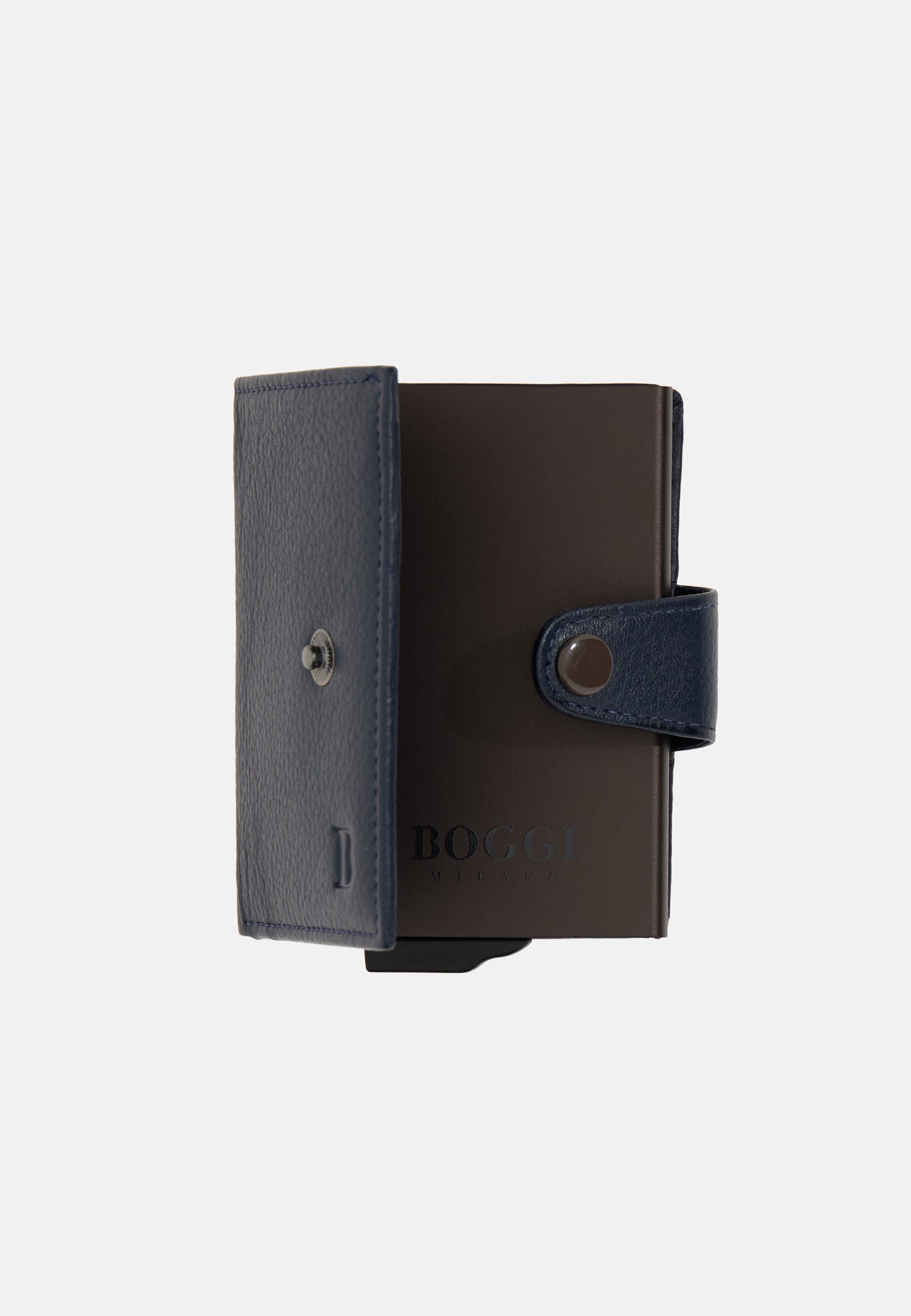 Boggi Leather Credit Card Holder - Navy