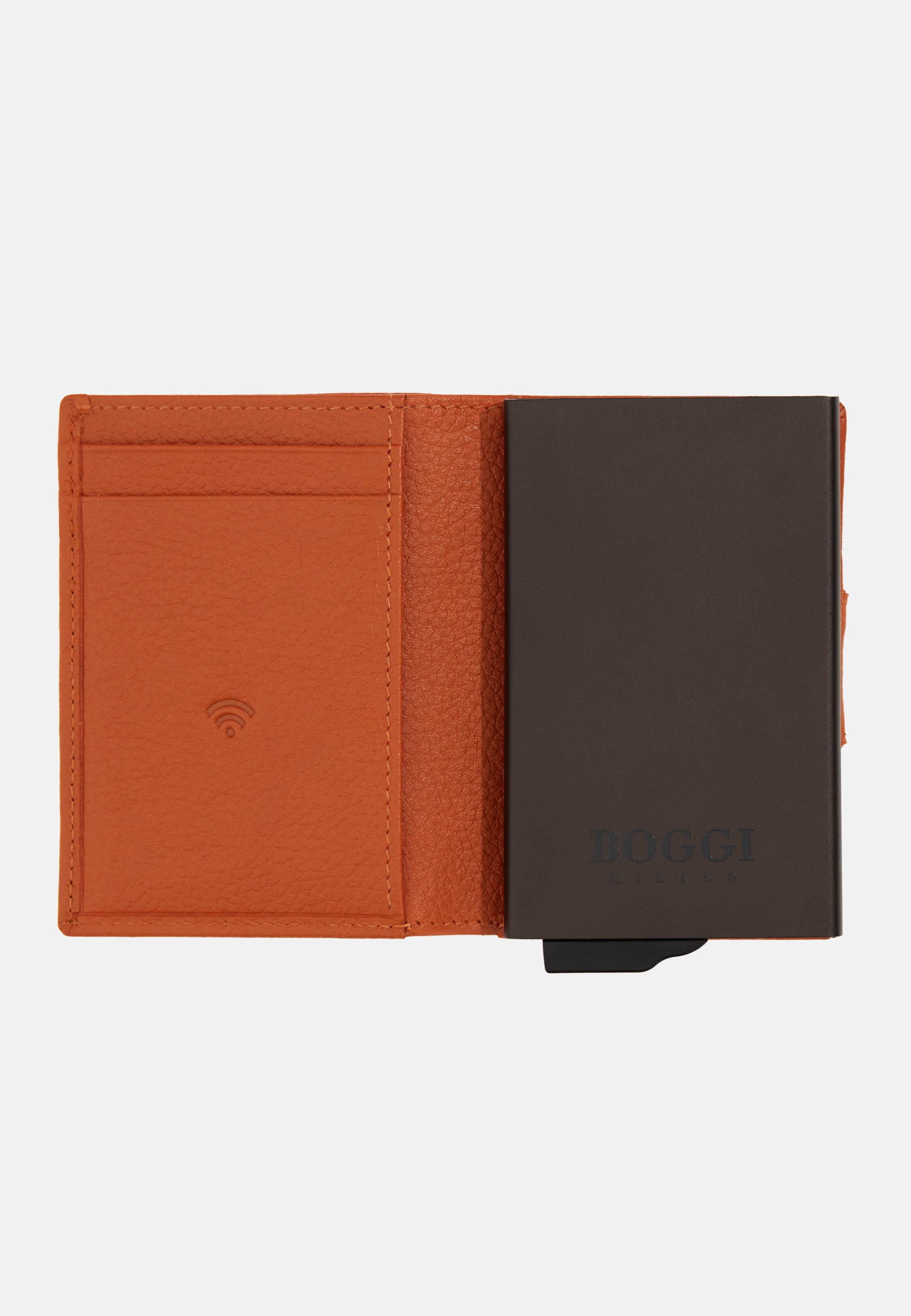 Boggi Leather Credit Card Holder - Brown