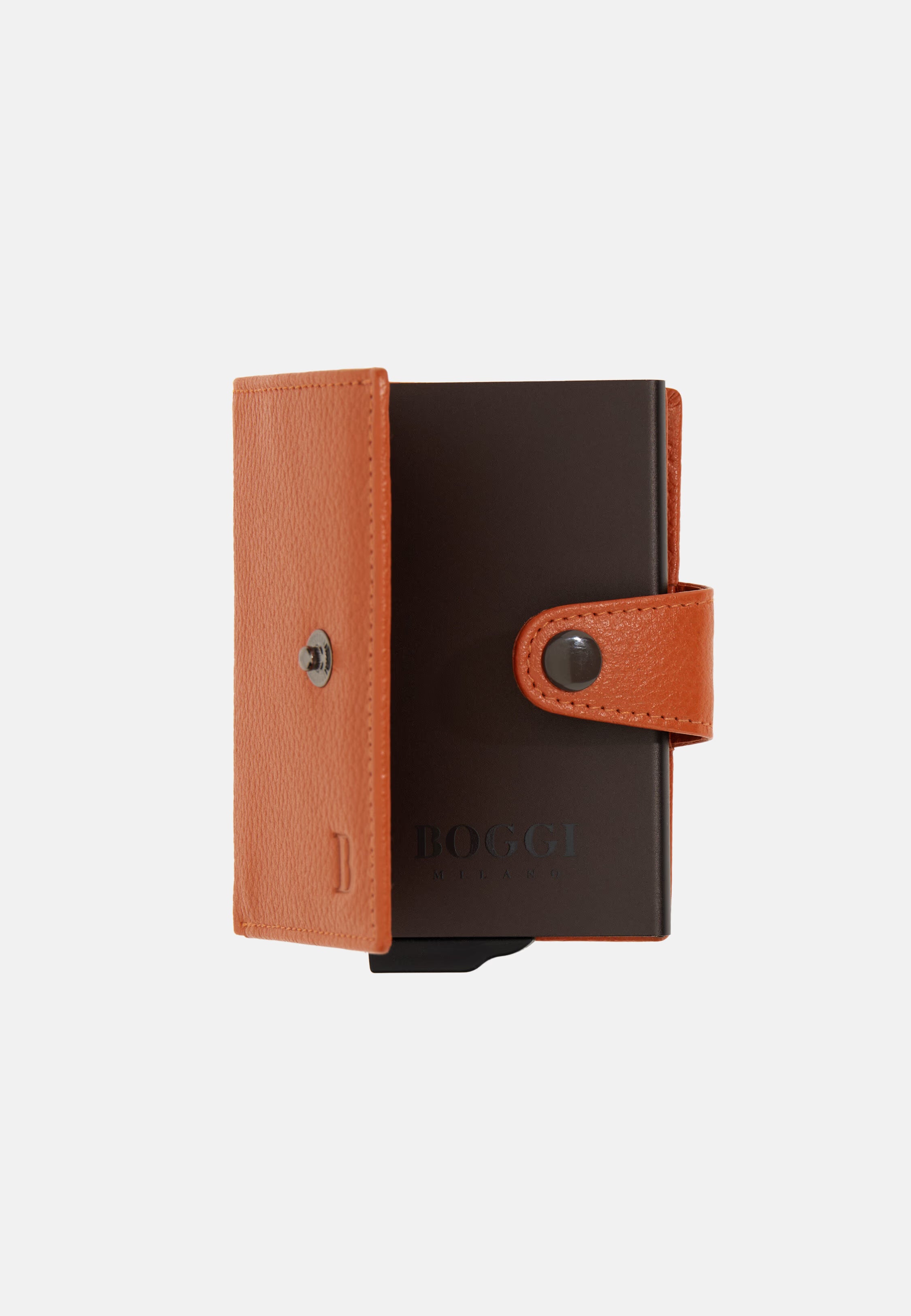 Boggi Leather Credit Card Holder - Brown