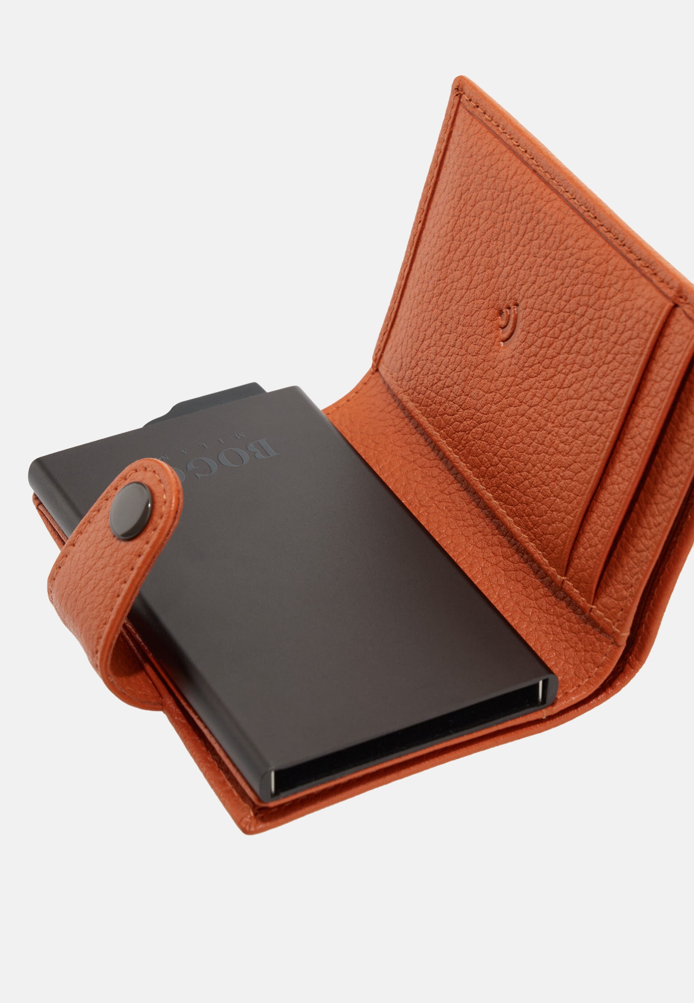 Boggi Leather Credit Card Holder - Brown
