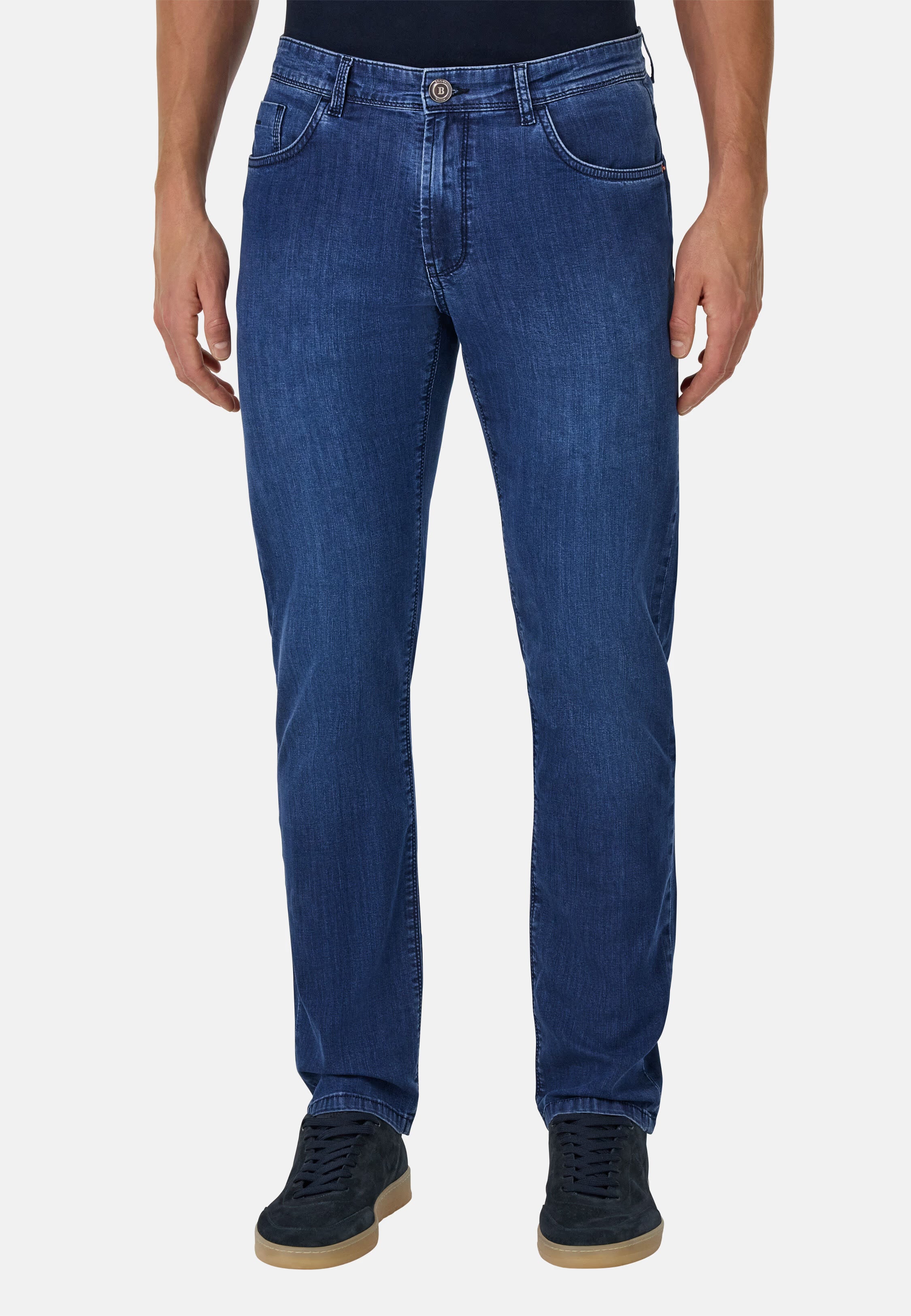 Boggi Ultra-Lightweight Medium Blue Stretch Denim Jeans