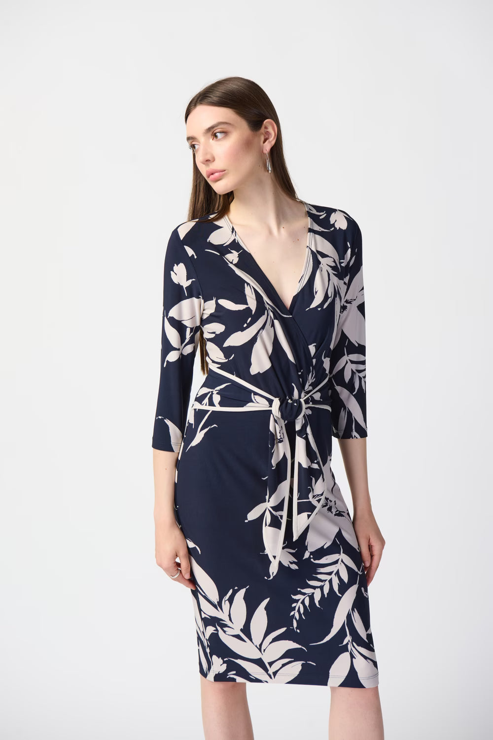 Joseph Ribkoff Floral Print Wrap Dress Style