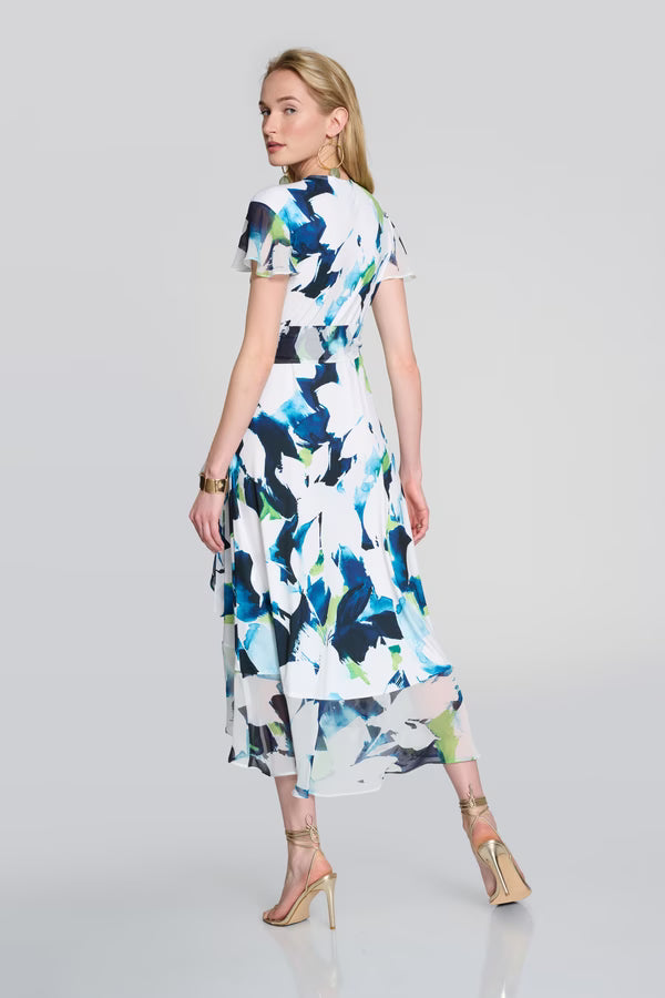 Joseph Ribkoff Floral Print Tulip Hem Dress Style