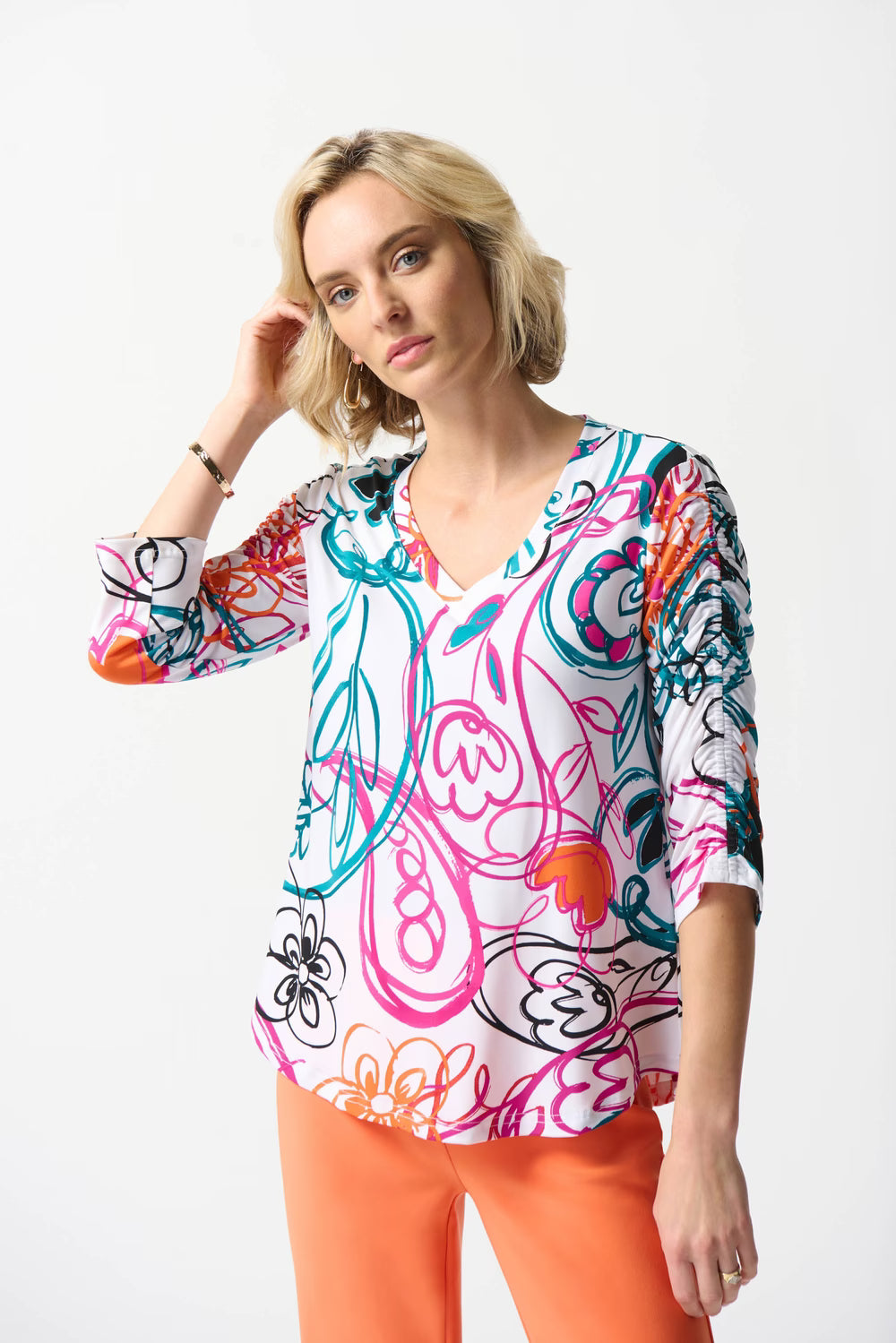 Joseph Ribkoff Scribble Print Top