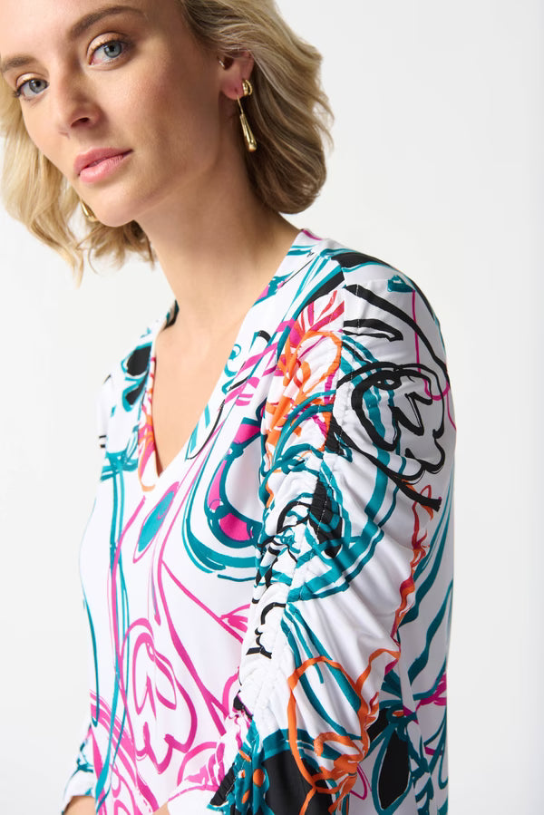 Joseph Ribkoff Scribble Print Top
