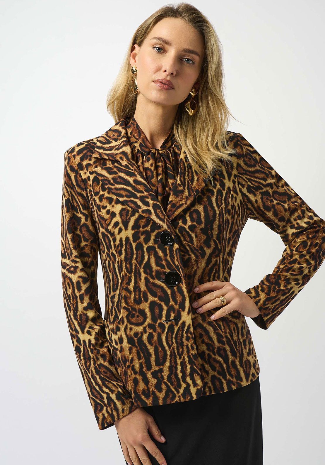 Joseph Ribkoff Animal Print Fitted Blazer